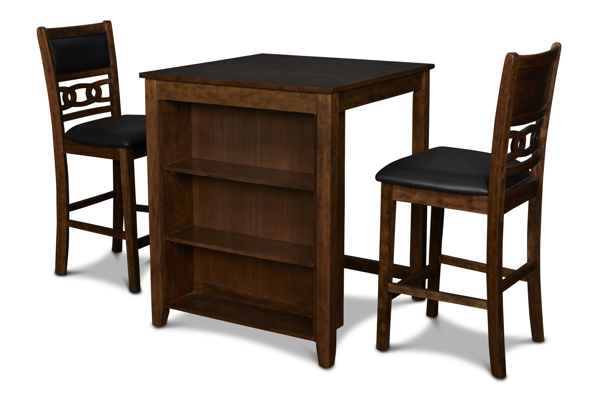 Counter Table With 2 Chairs & Storage Shelf