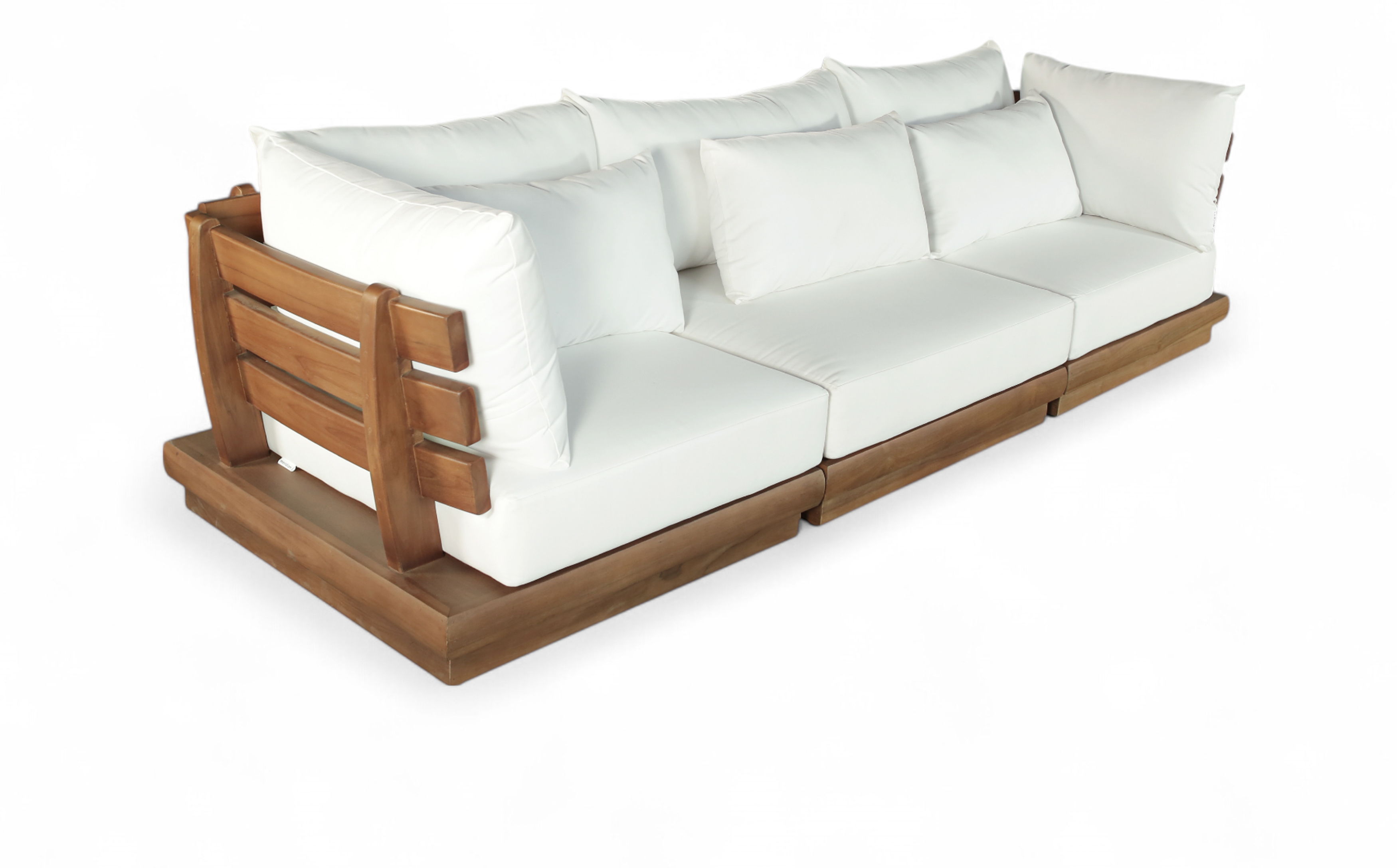 3 Pc · Water Resistant Fabric 113" Outdoor Patio Modular Sofa - Off