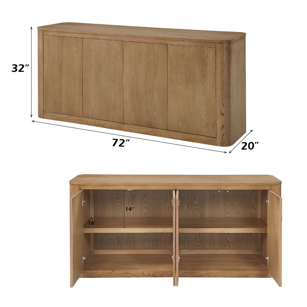 Zoey - Server - Oak, light brown, view 5