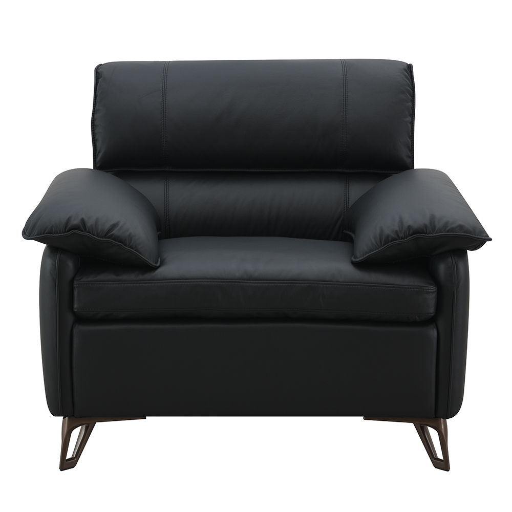 Eilene - Chair - Black Top Grain Leather, black, view 7