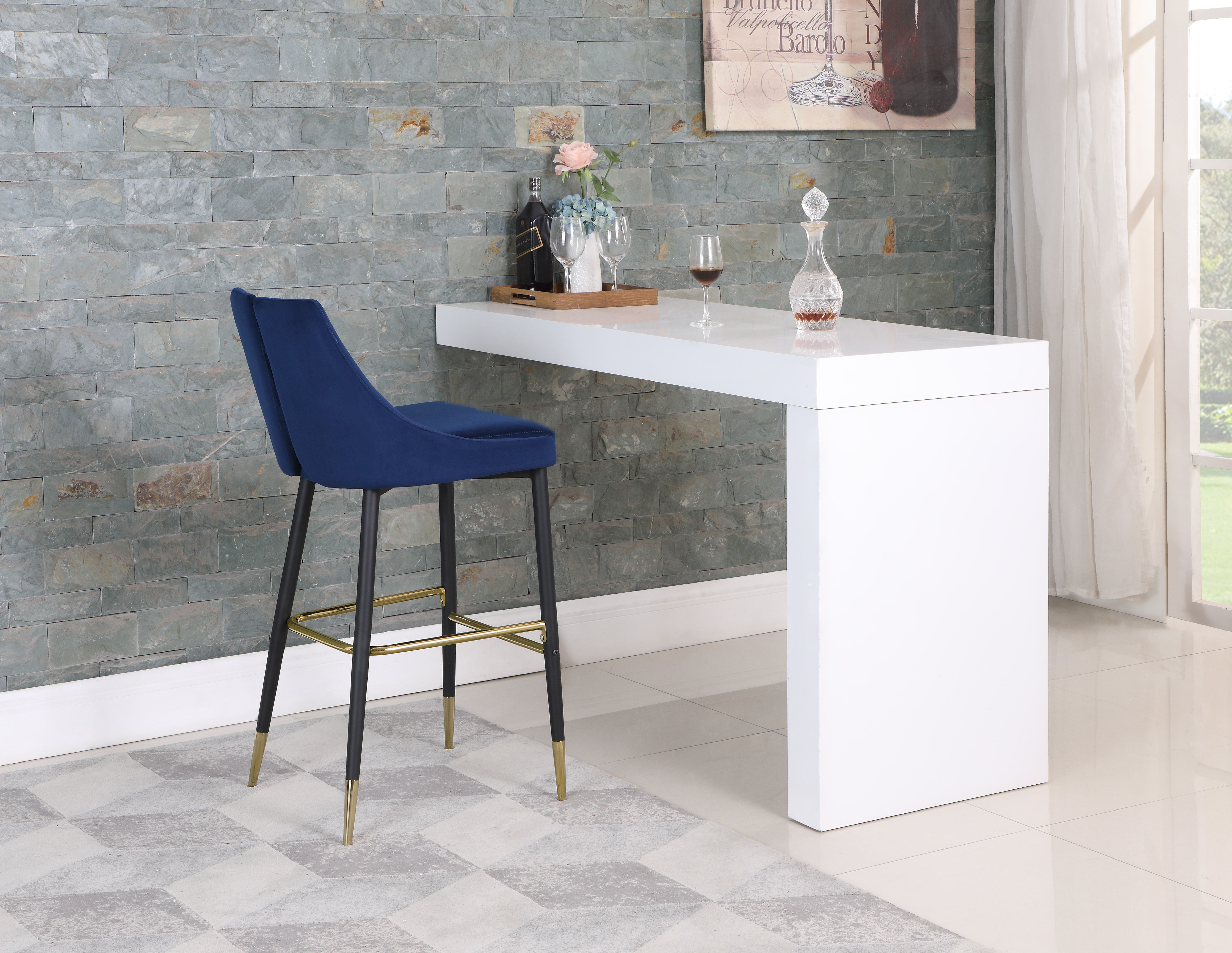 Sleek - Stool (Set of 2) - Navy