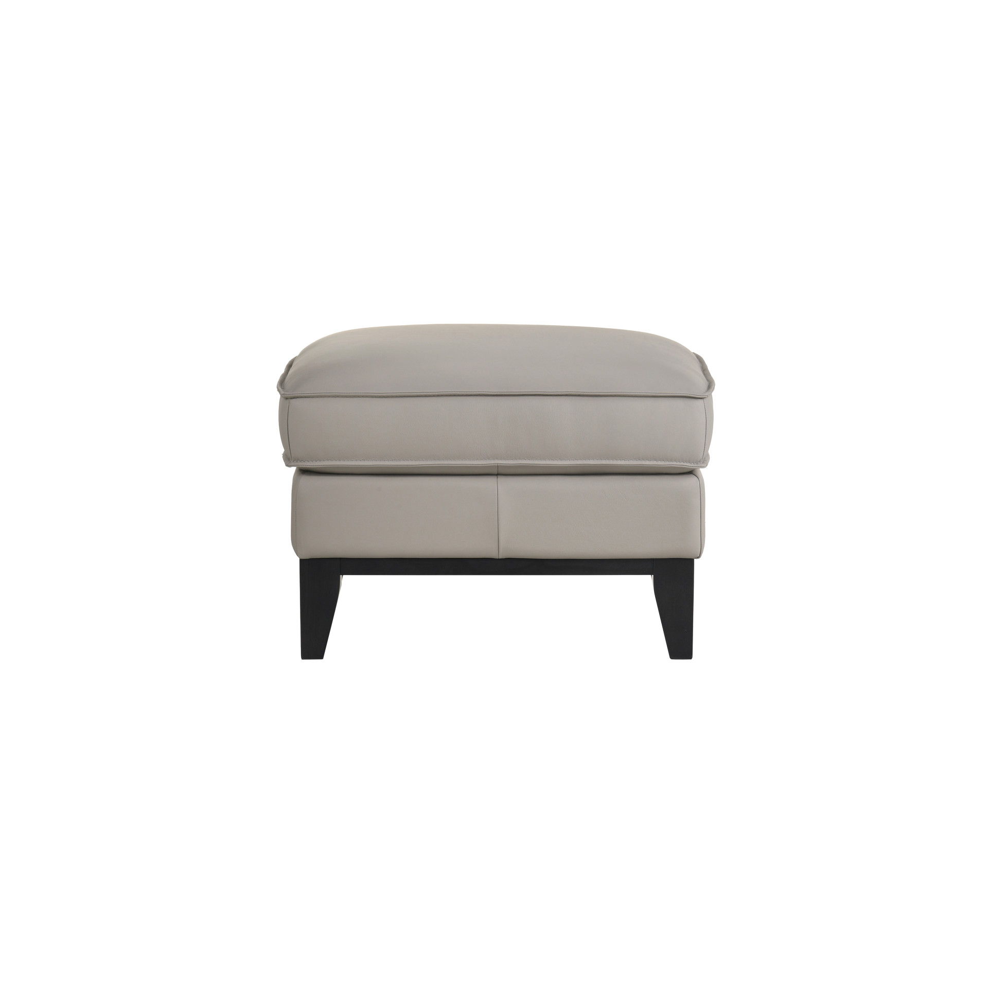 Aaron - Leather Ottoman - Mist Gray, gray, view 2
