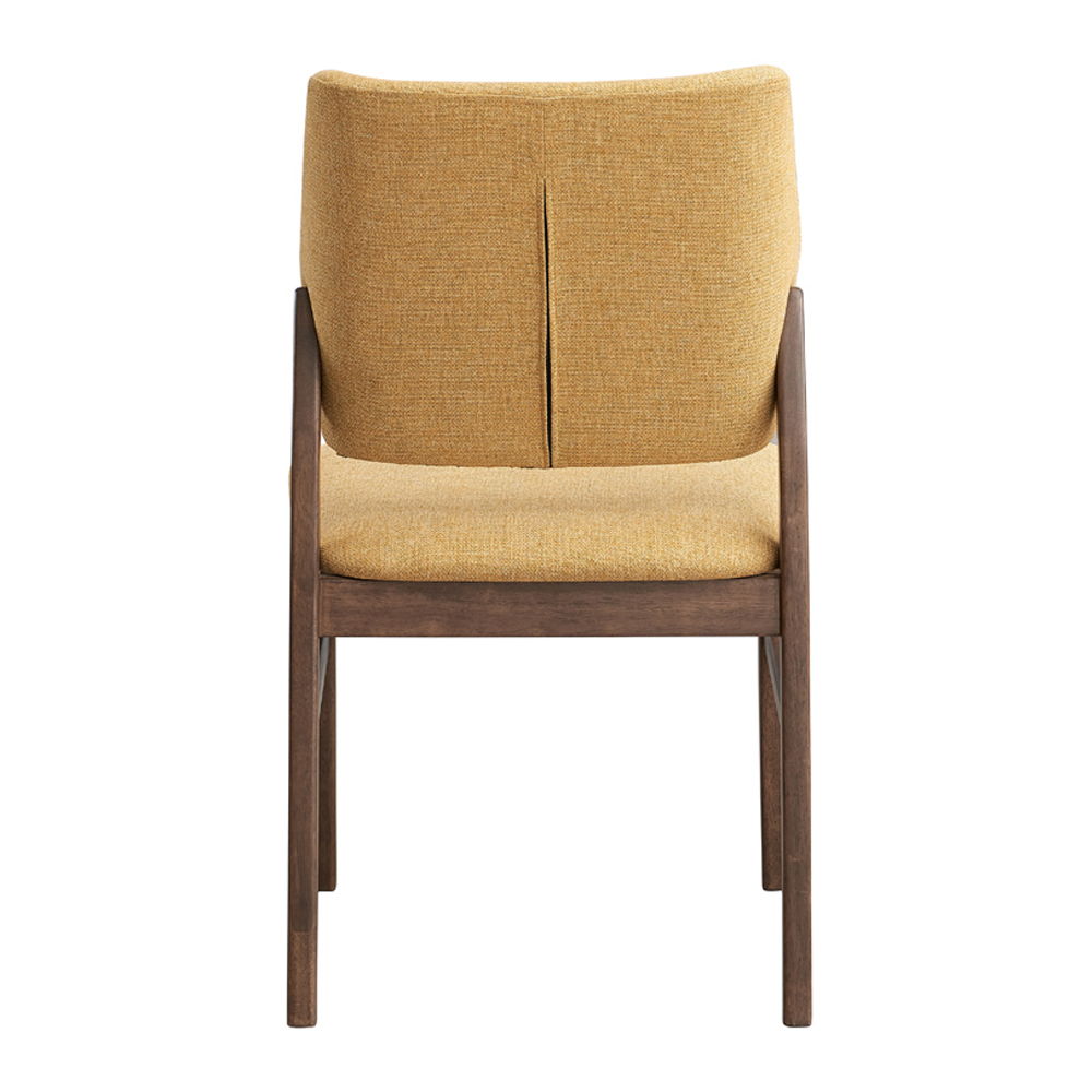 Sarha - Side Chair (Set of 2) - Yellow Fabric & Walnut, yellow, view 3