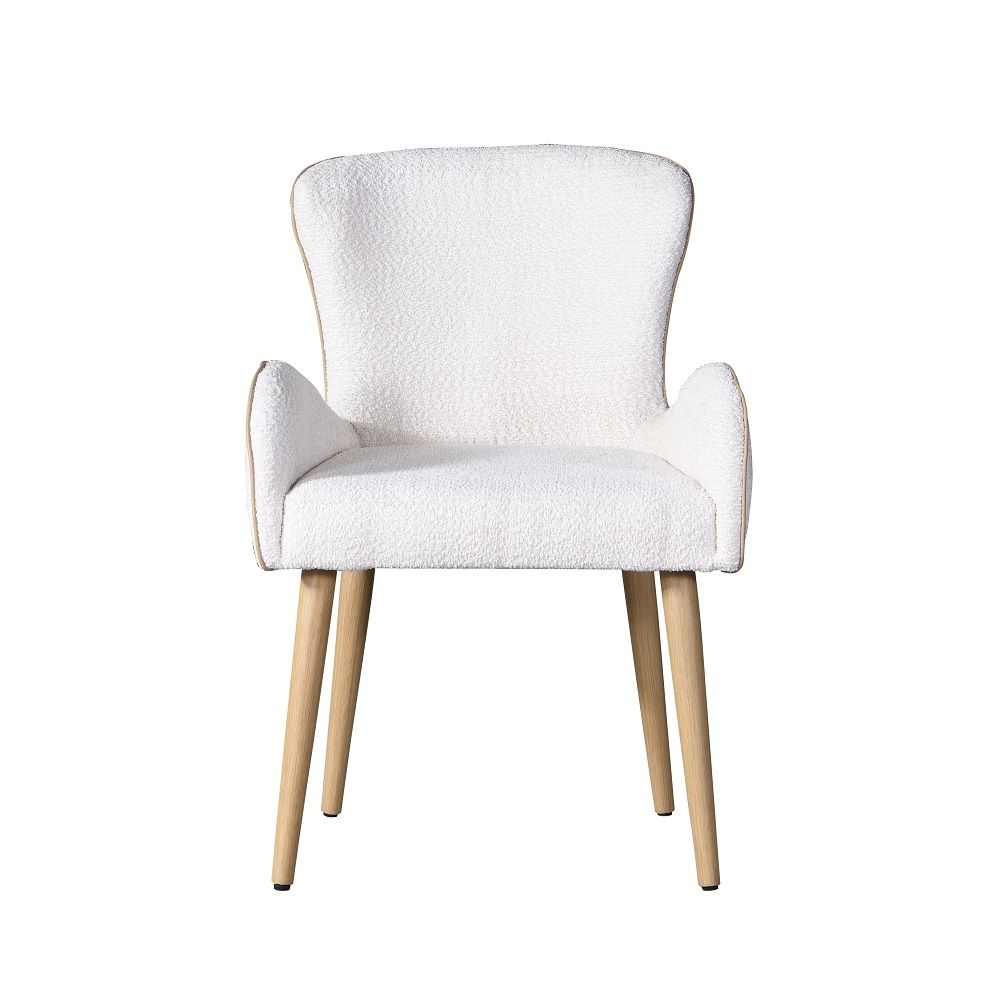 Adalynn - Side Chair (Set of 2) - Beige Boucle & Oak, white, view 8