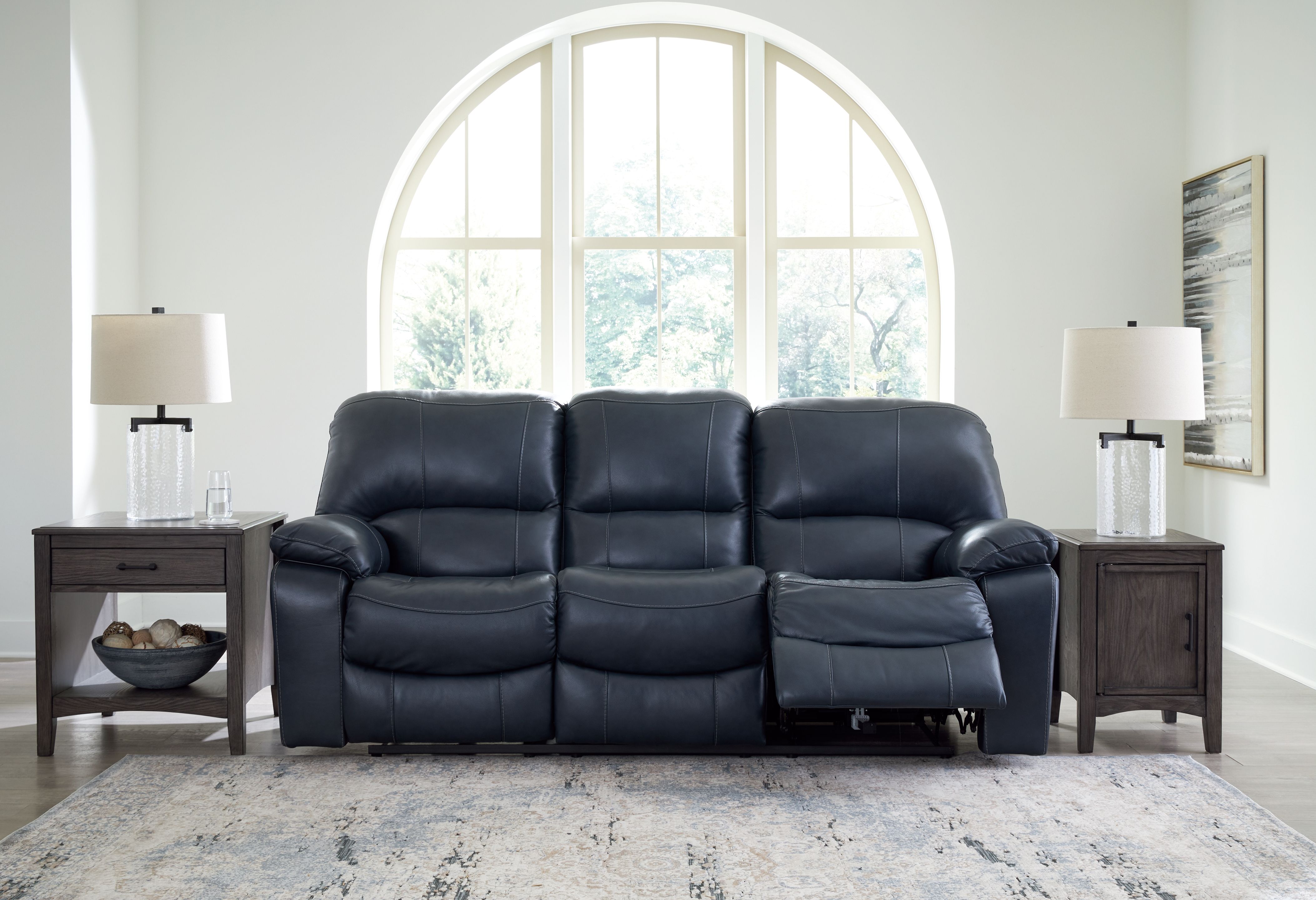 Ashley Furniture Leesworth - Power Reclining Sofa - Ocean - Image 8