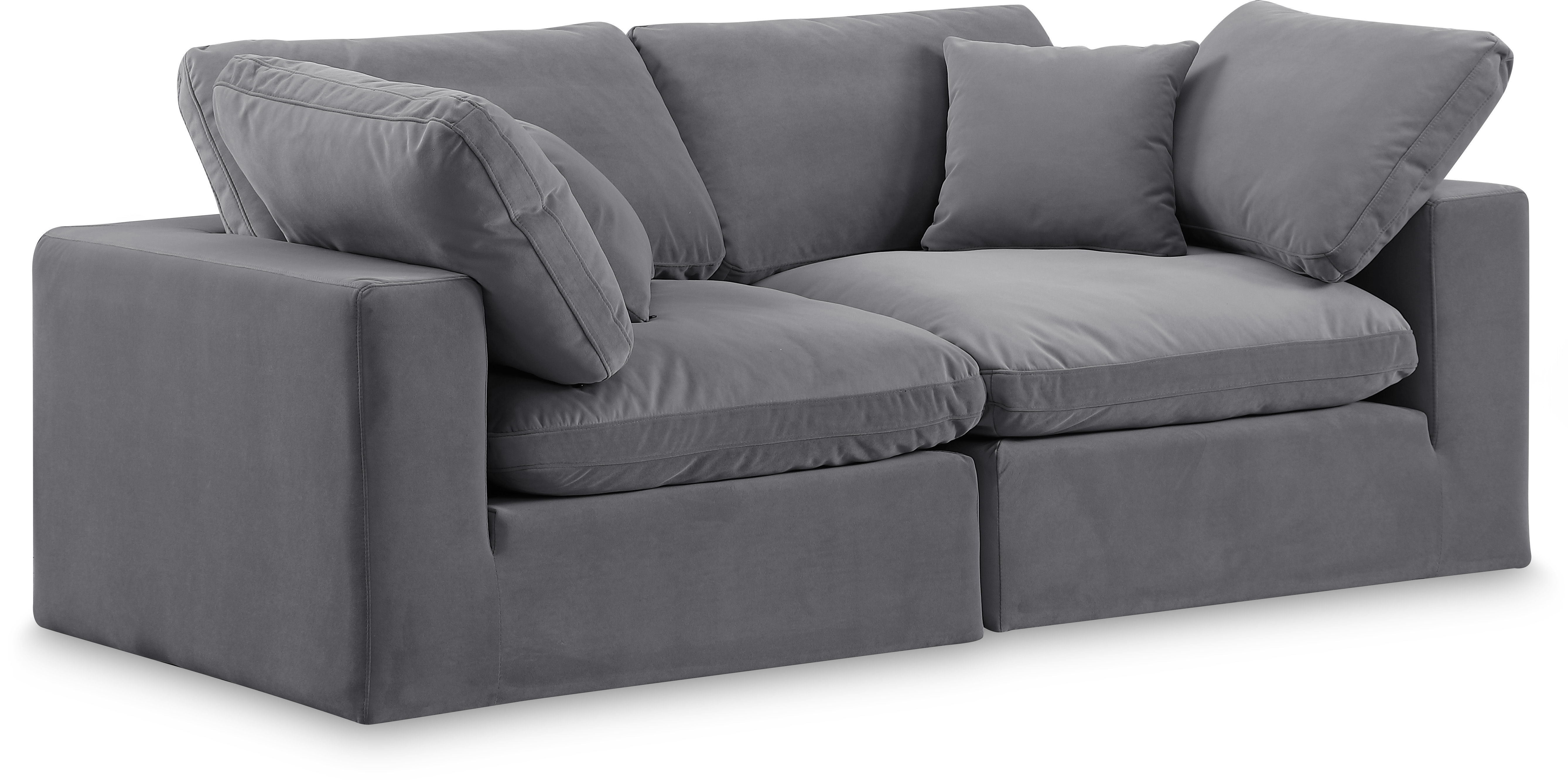 Comfy - Velvet Modular Sofa 2 Seats - Dark Gray