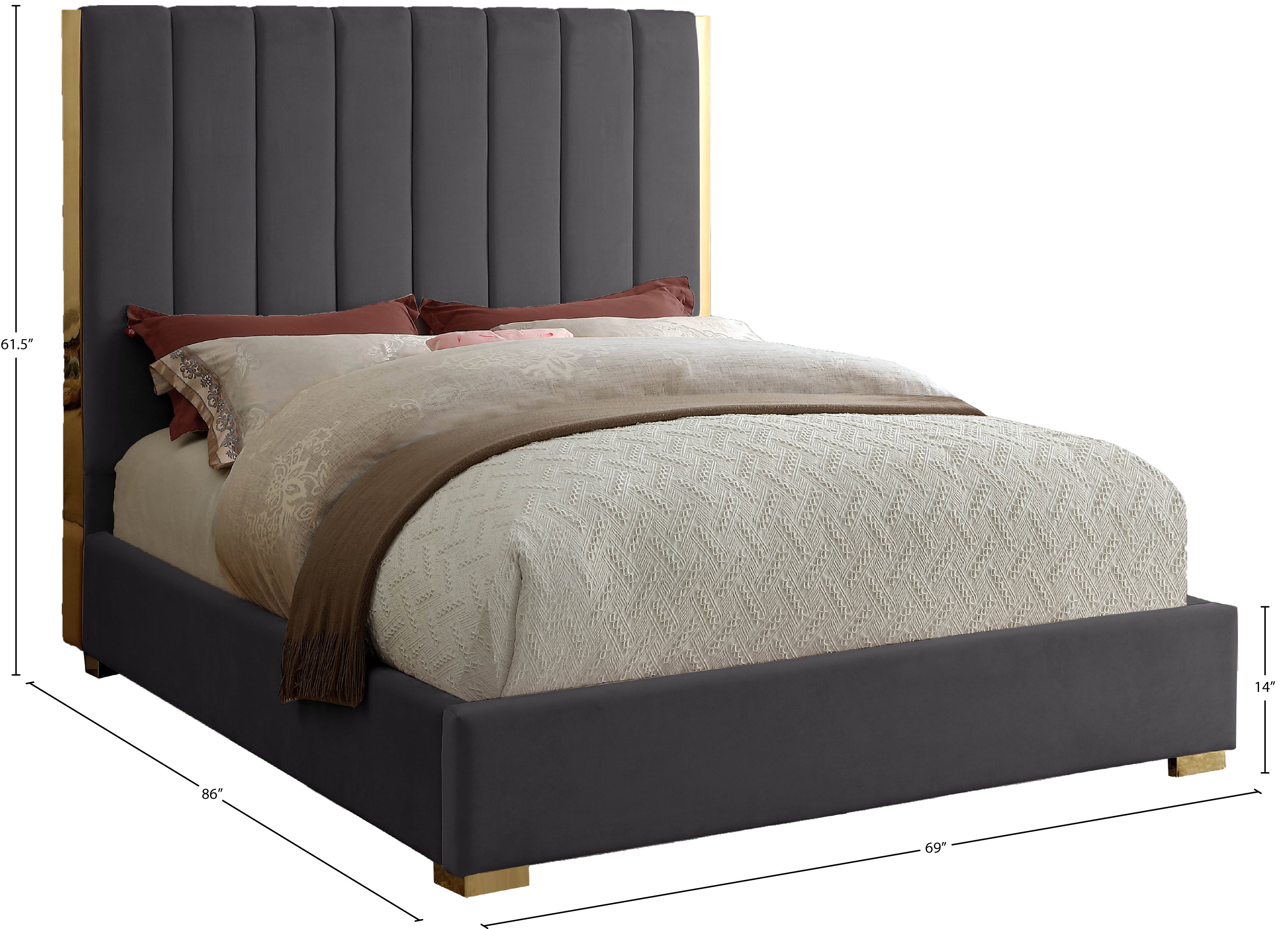 Becca - Queen Bed - Gray
