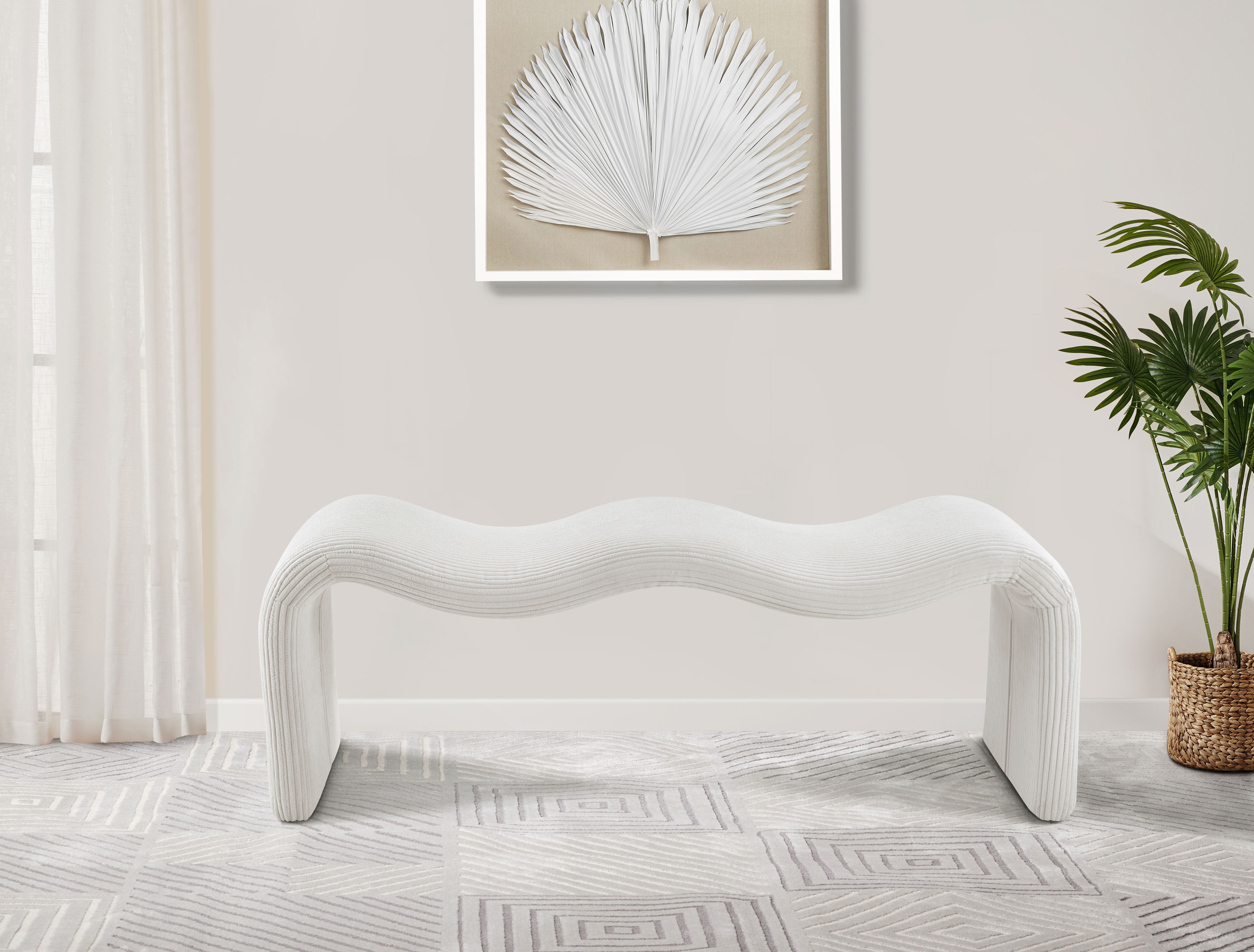 Willow - Corduroy Bench - Cream