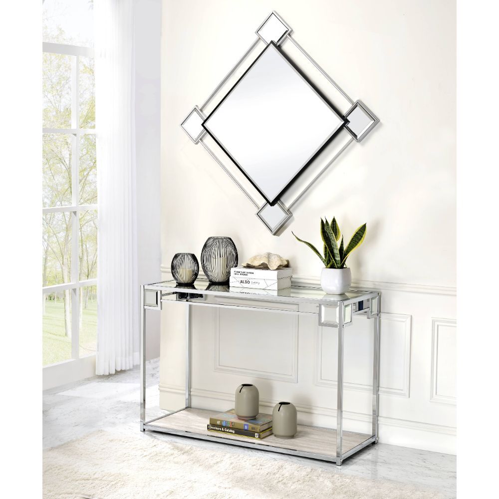 Asbury - Accent Mirror - Mirrored & Chrome, silver, view 3