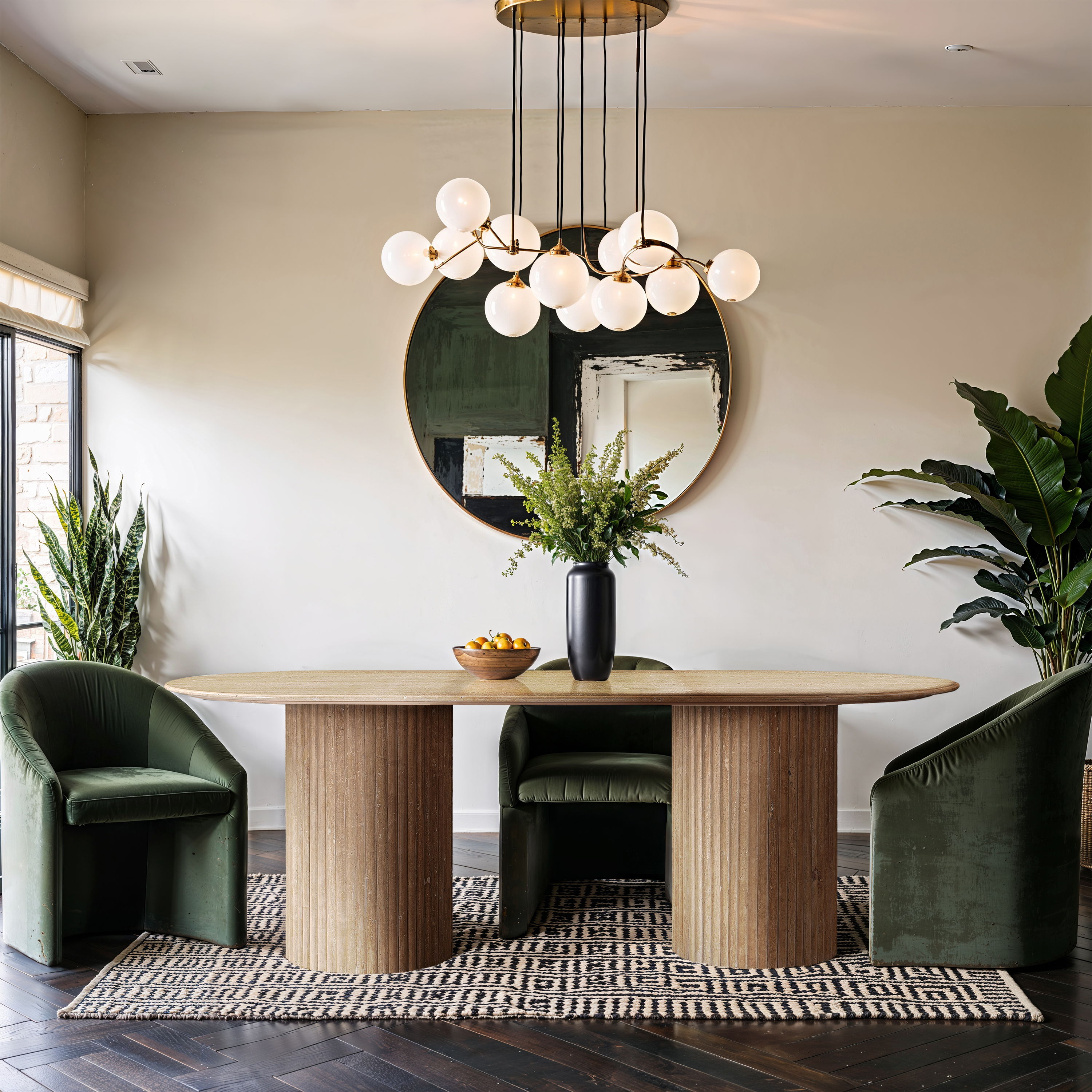 Messina - Travertine Dining Table - Beige
