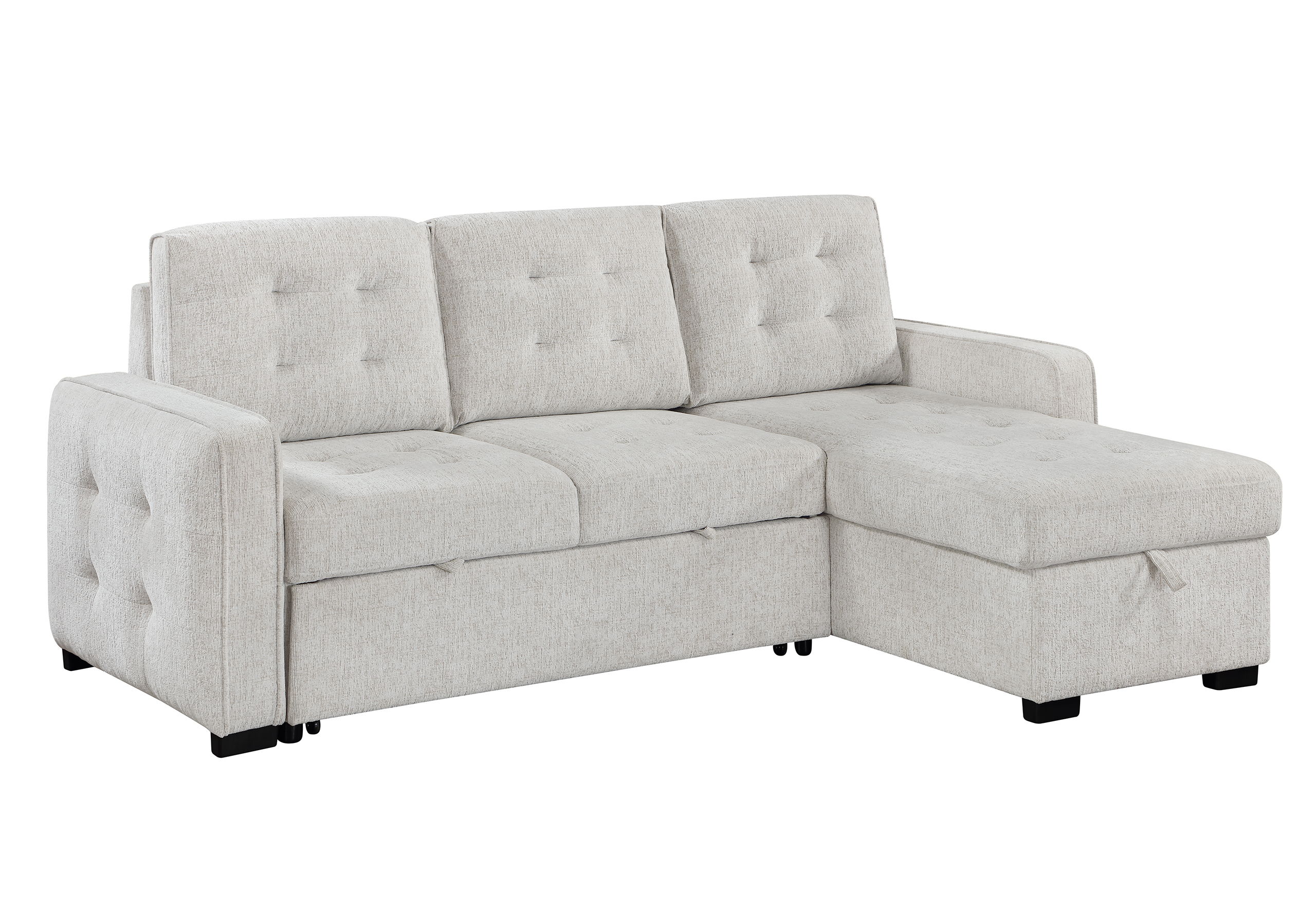 U0707 - Reversible Sofa Bed Chaise With Storage - Beige