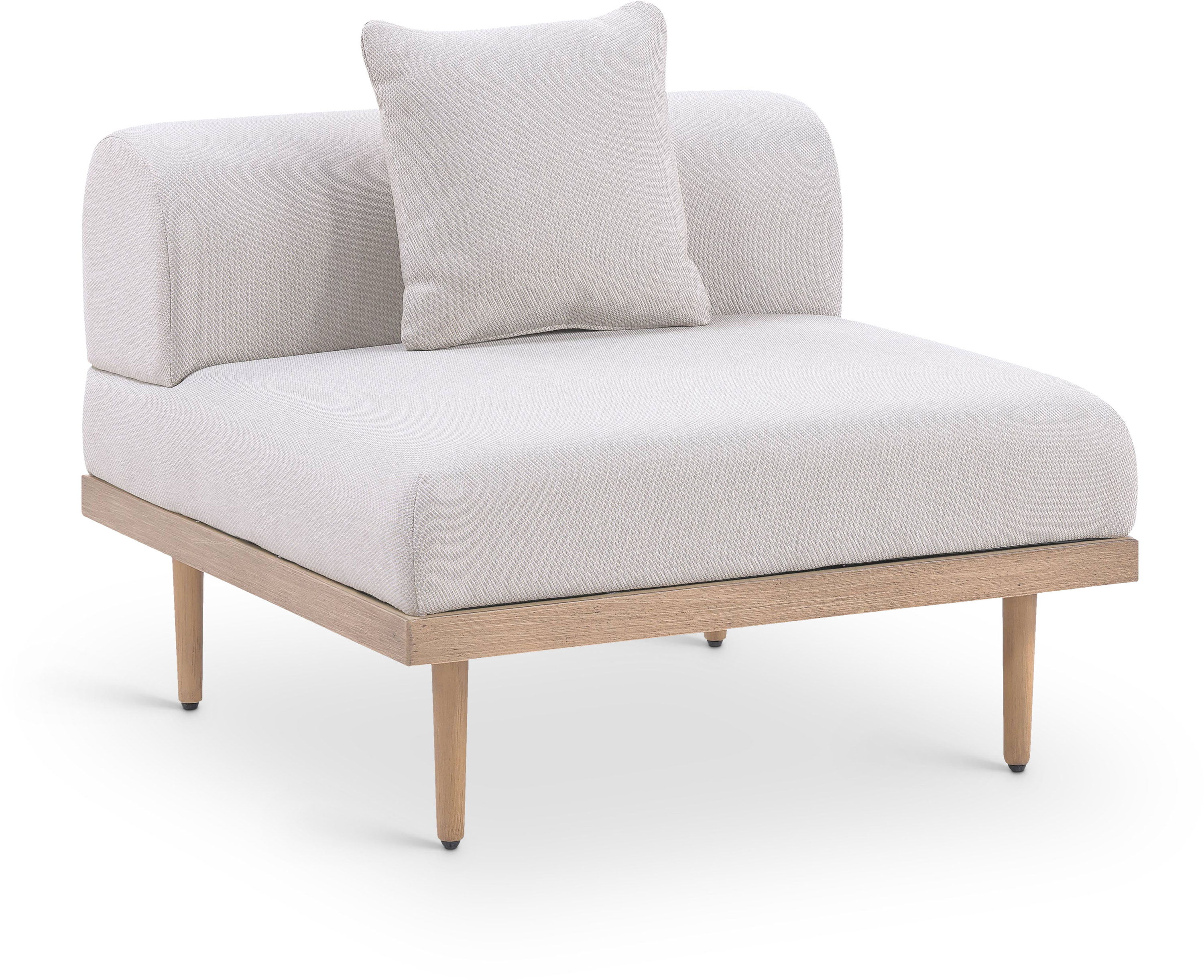 Resilient Water Resistant Fabric Upholstered Outdoor Patio Modular Armless Chair