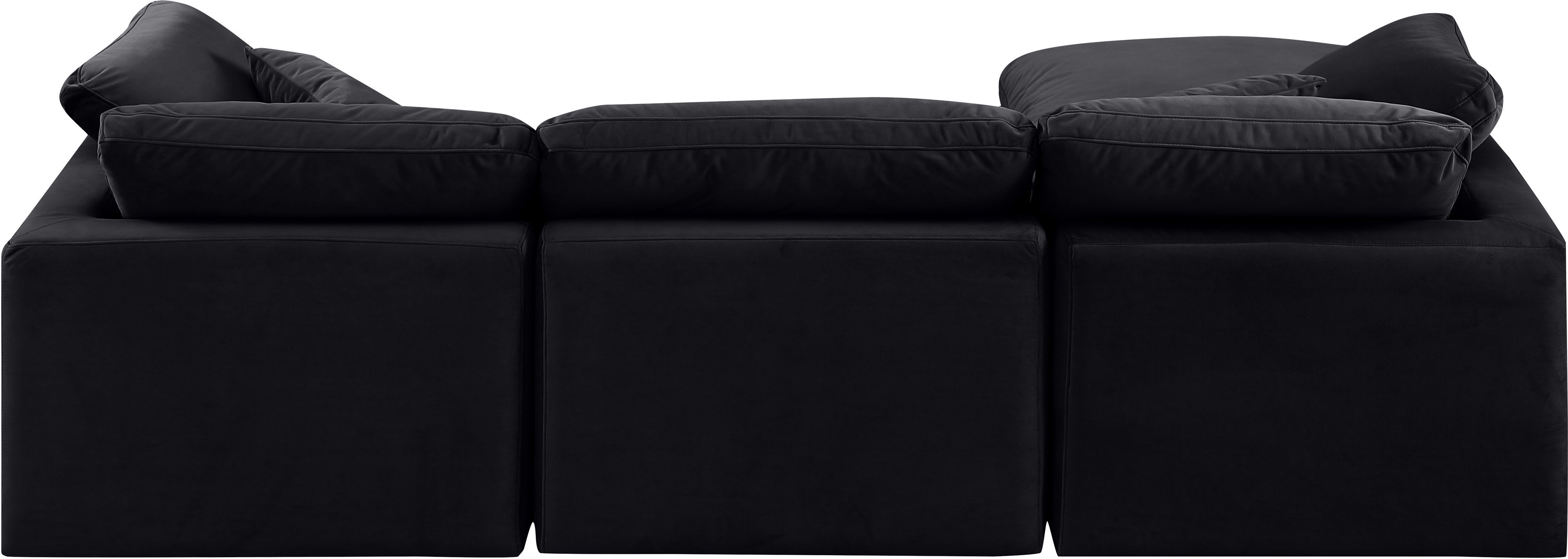 Indulge - Velvet 4 Piece Modular Sectional With Chaise - Charcoal
