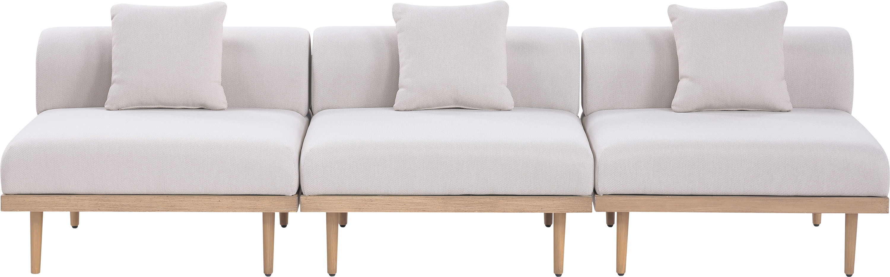 Laguna - 3 Piece Resilient Water Resistant Fabric 106.5" Outdoor Patio Modular Sofa - Beige