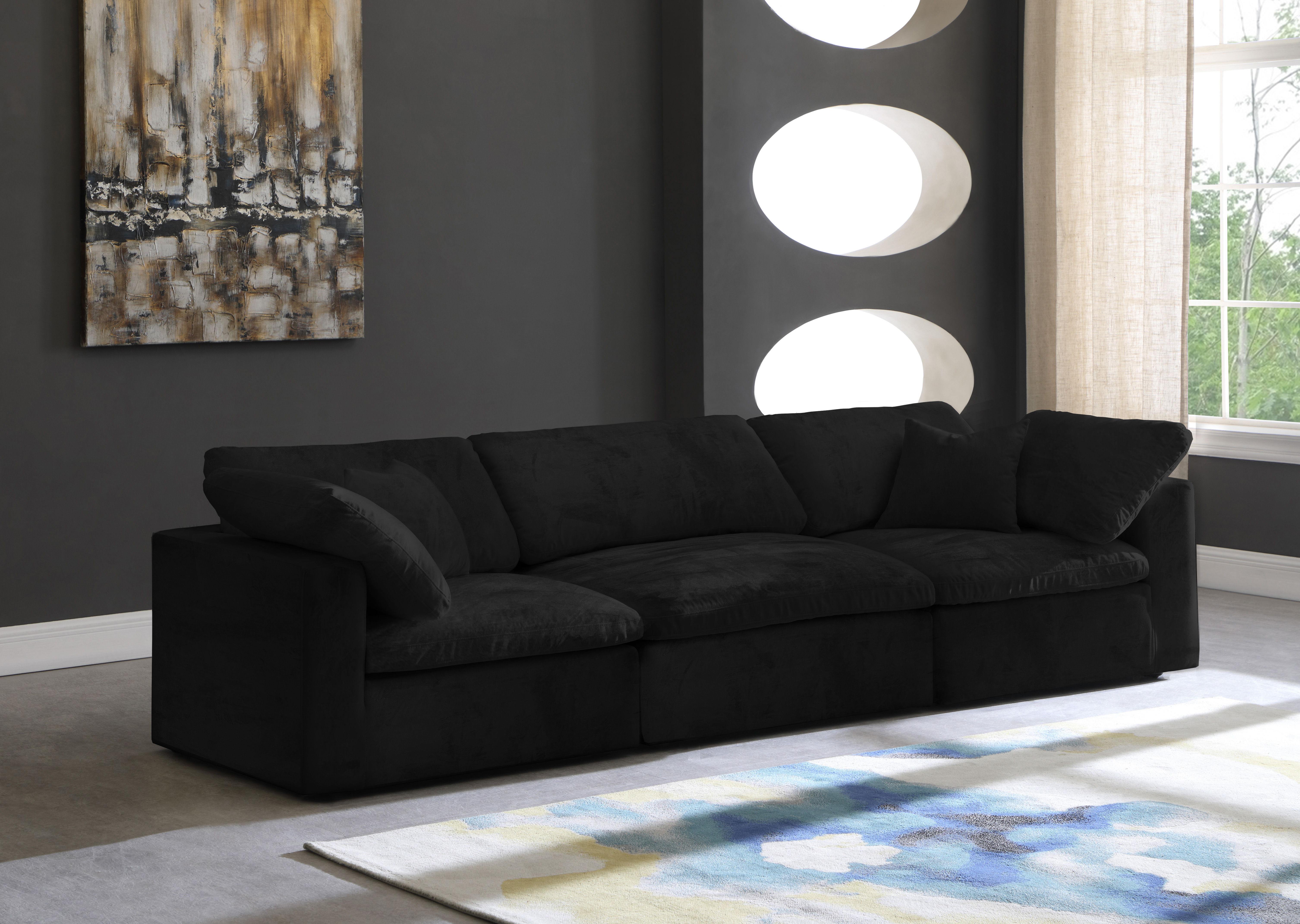 Cozy - 3 Piece Modular Sofa - Black