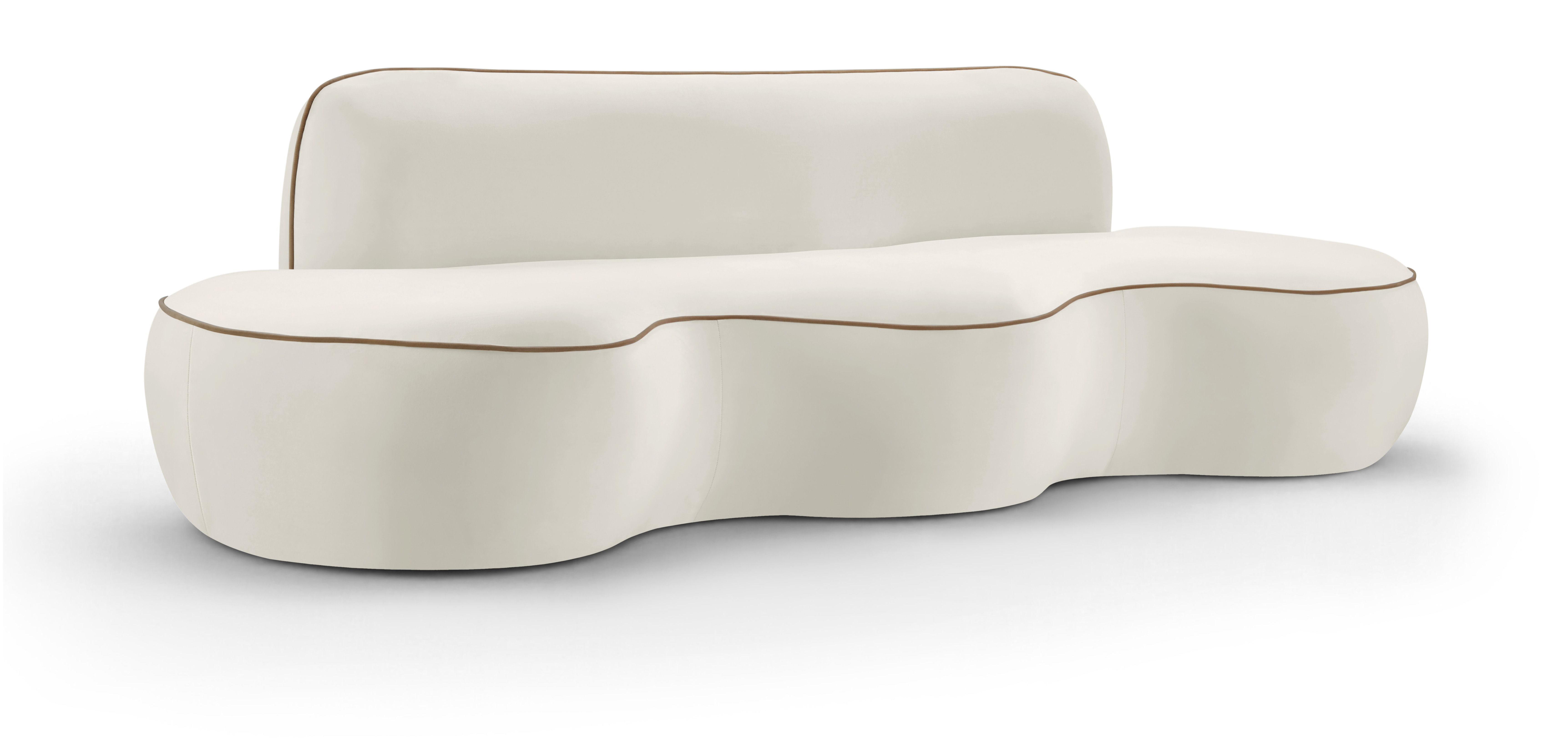 Swerve - Velvet 101" Upholstered Sofa - Cream