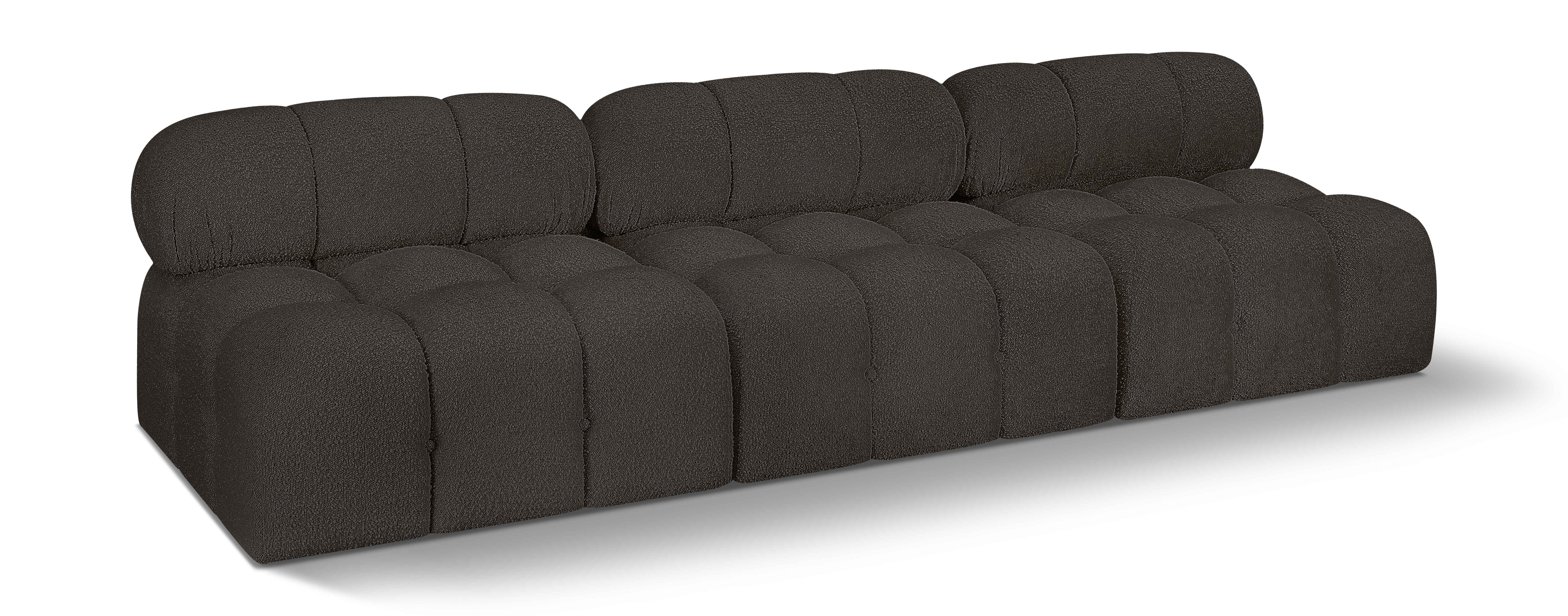 Ames - 3 Seat Modular Armless Sofa - Brown