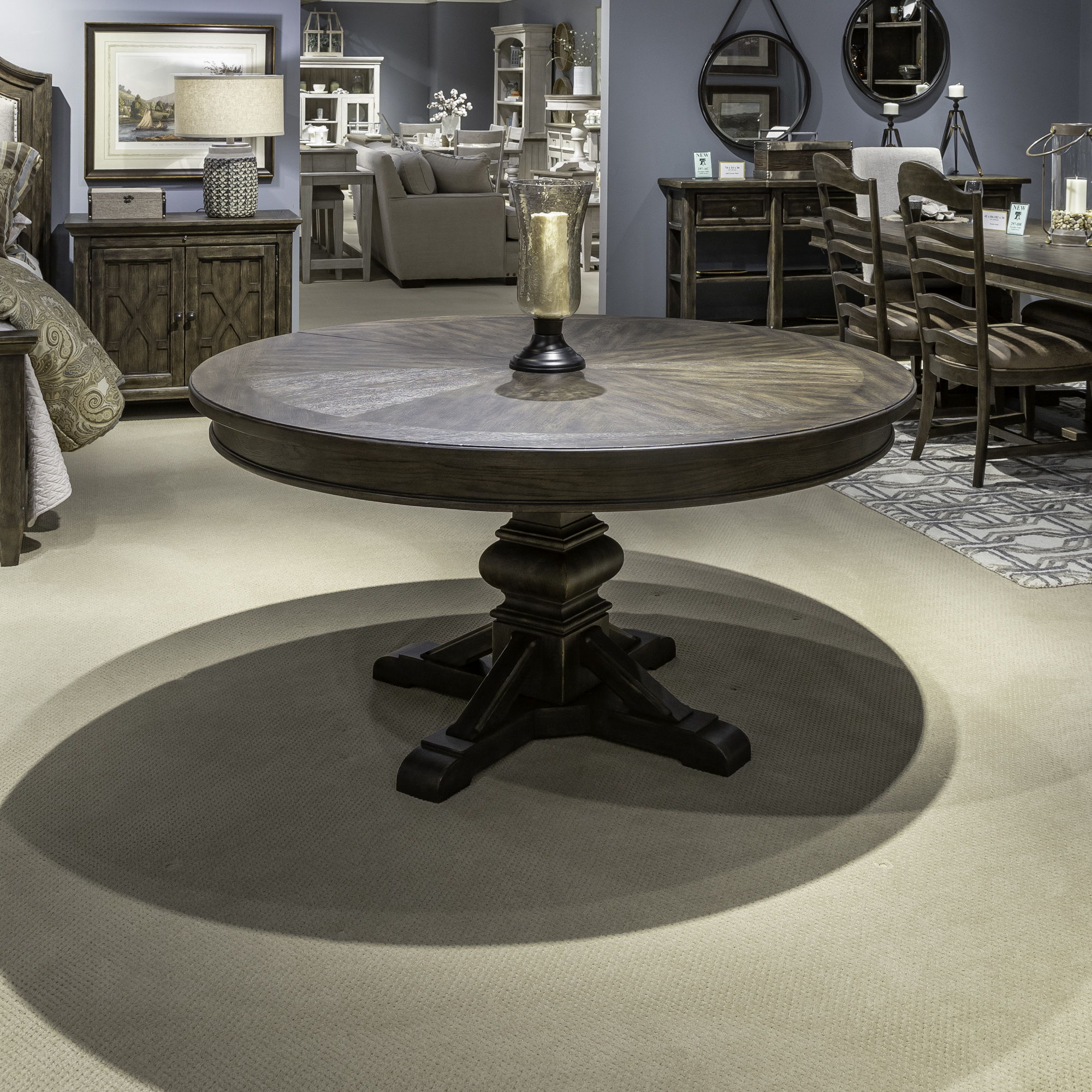 Liberty Furniture Paradise Valley - Pedestal Table - Dark Brown