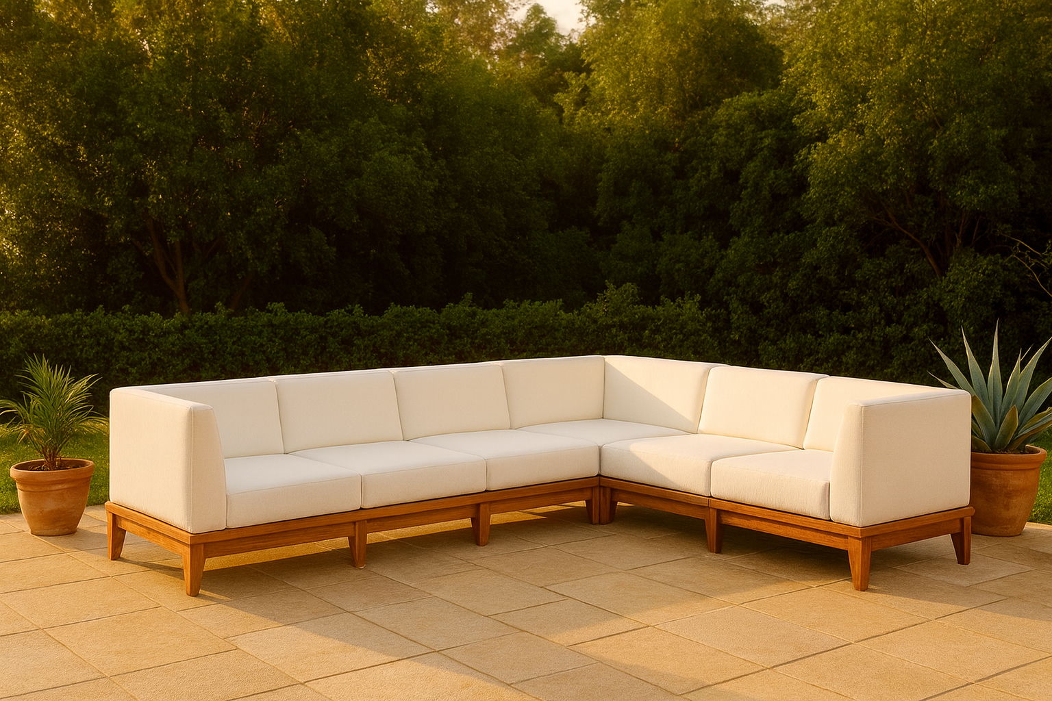 Rio - 6 Piece Fabric Modular Sectional - Off White