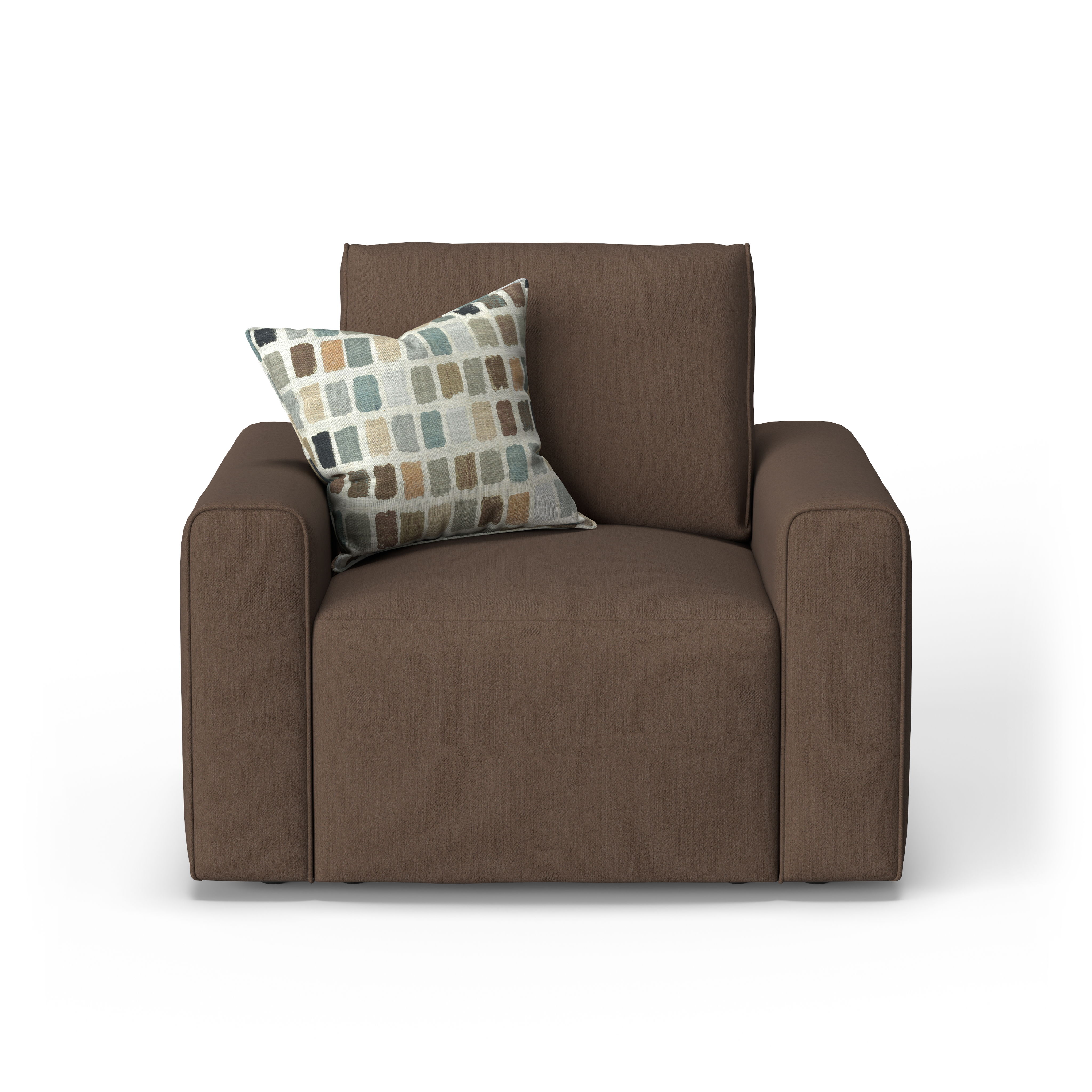 Dawson - Fabric Stationary Chair, dark brown, view 4