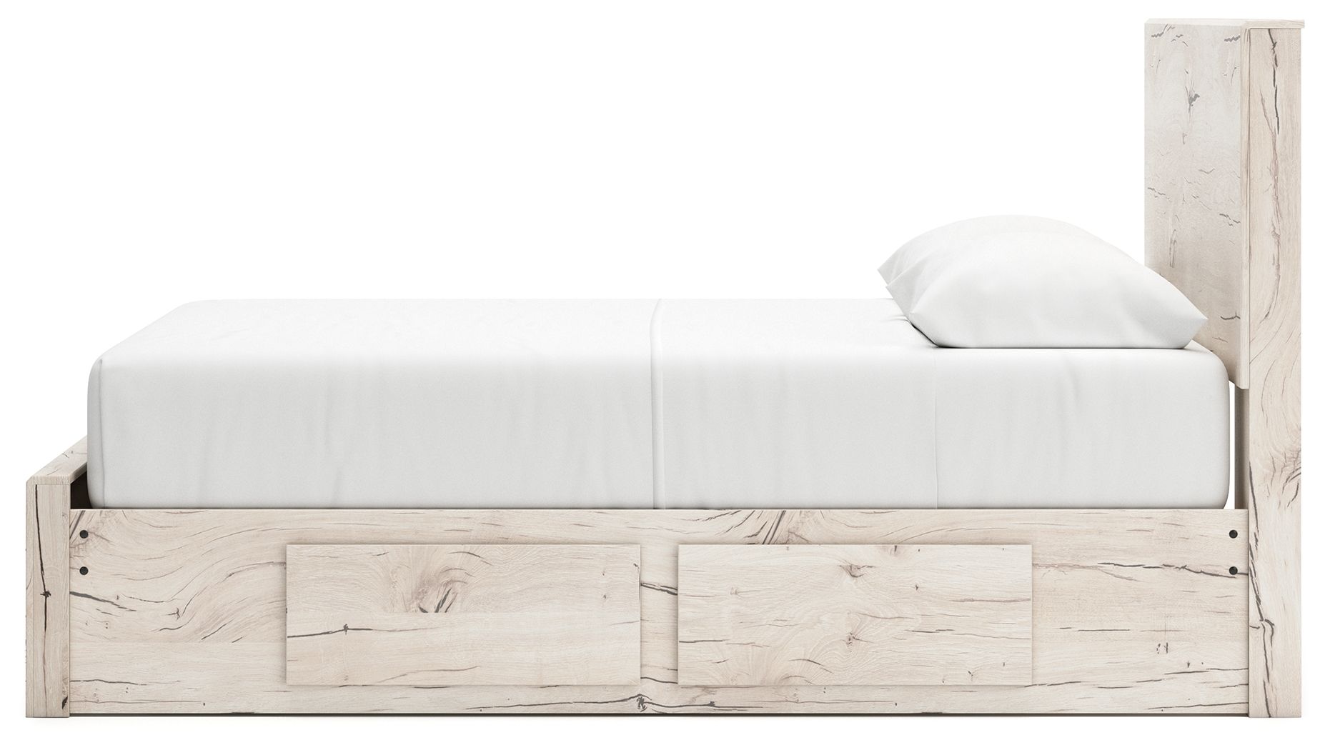 Ashley Furniture Lawroy - Queen Panel Bed With Storage Footboard And 2 Under Bed Storage Units - Light Natural - Image 8