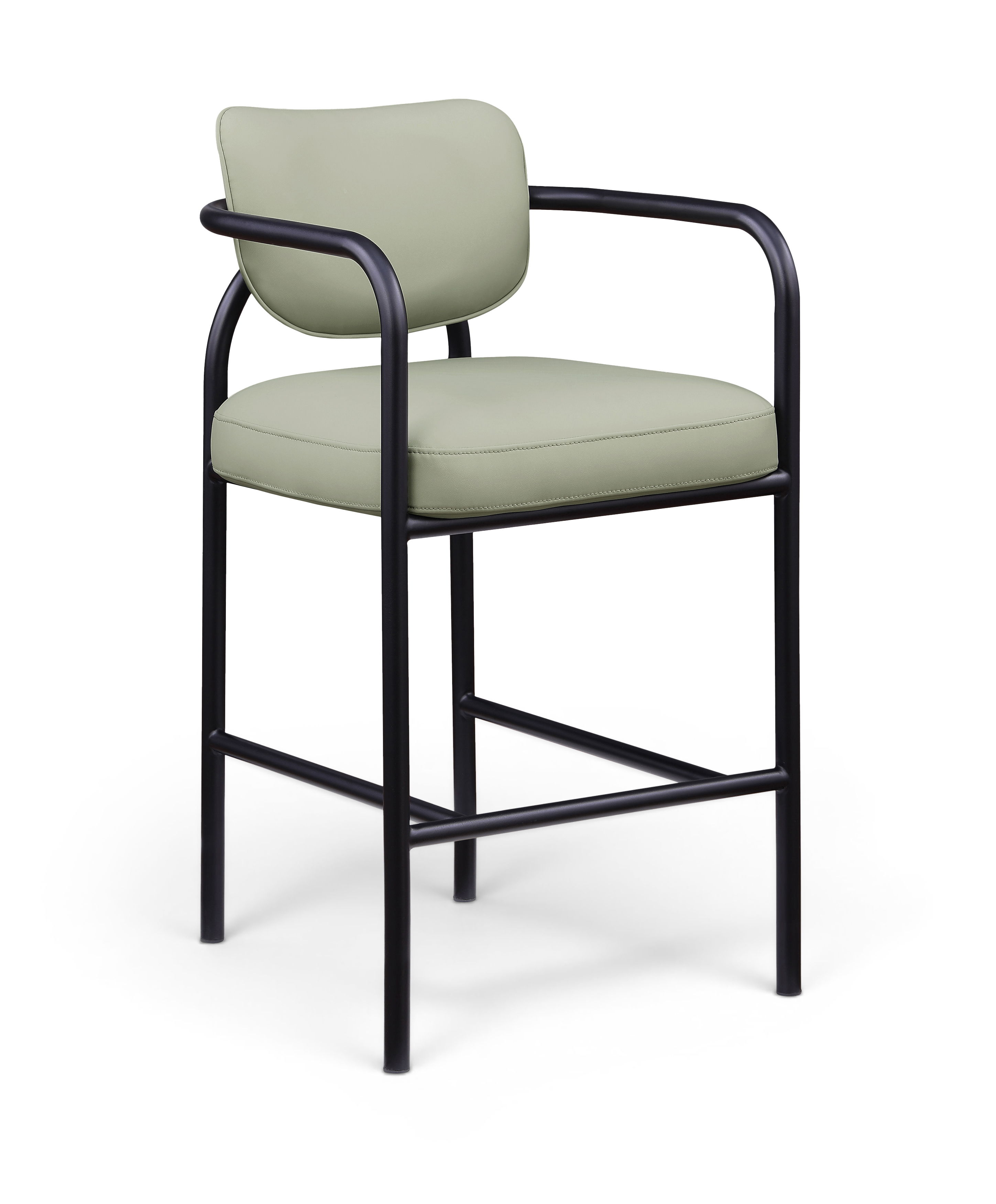 Serava - Vegan Leather Upholstered Bar Stool - Mint