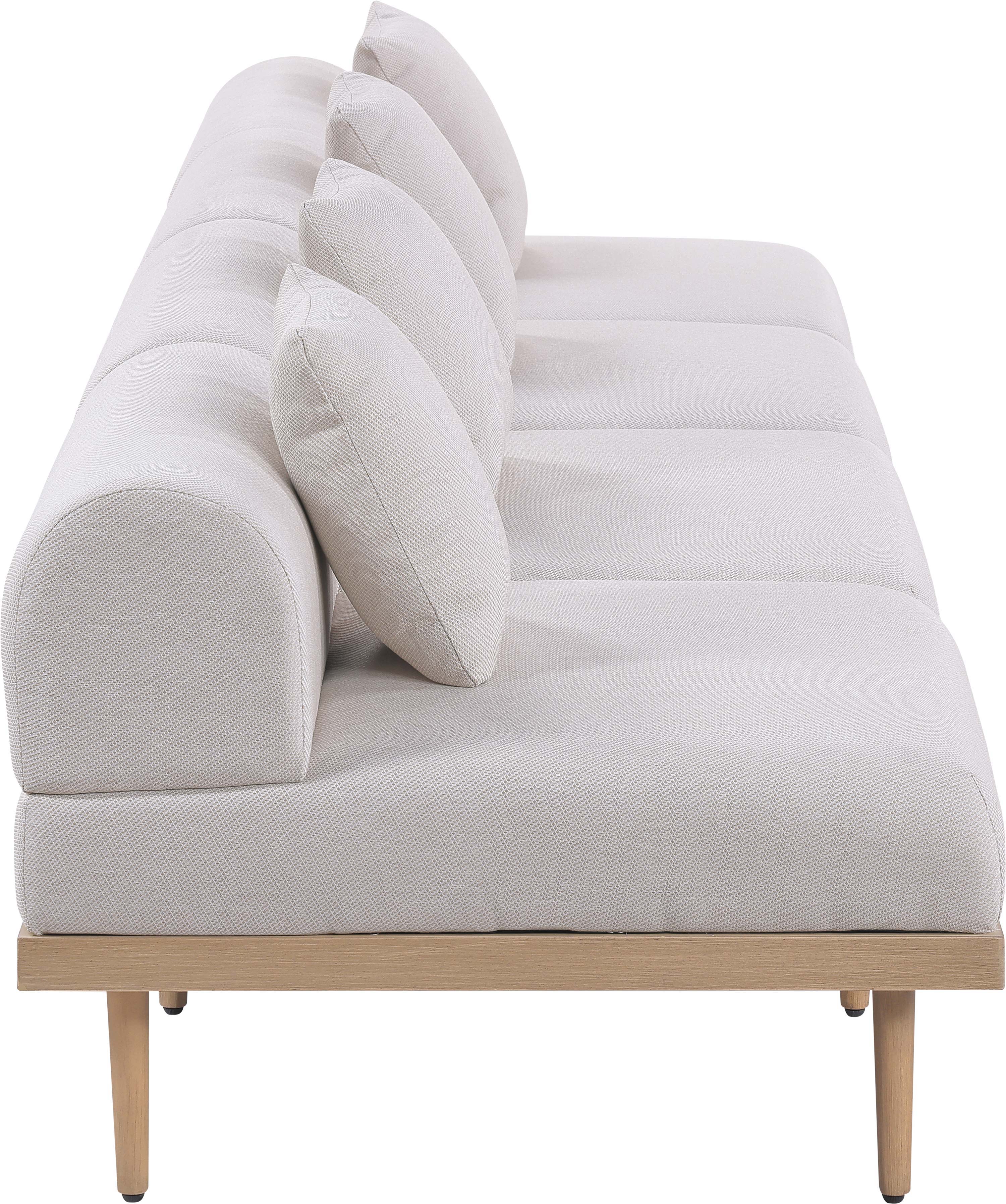 Laguna - 4 Piece 142" Upholstered Outdoor Patio Modular Sofa - Beige