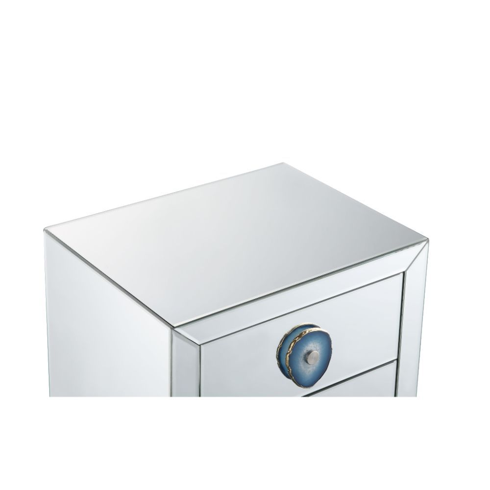 Filip - Accent Table - Mirrored & Faux Agate, silver, view 4