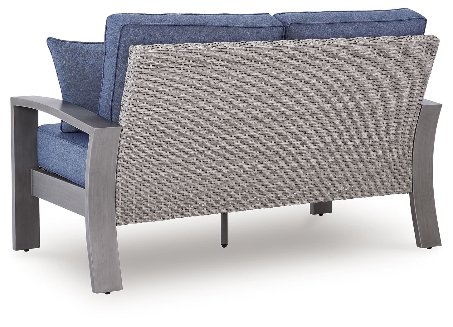 Ashley Furniture Half Moon Beach - Loveseat With Cushion - Blue / Gray - Image 4