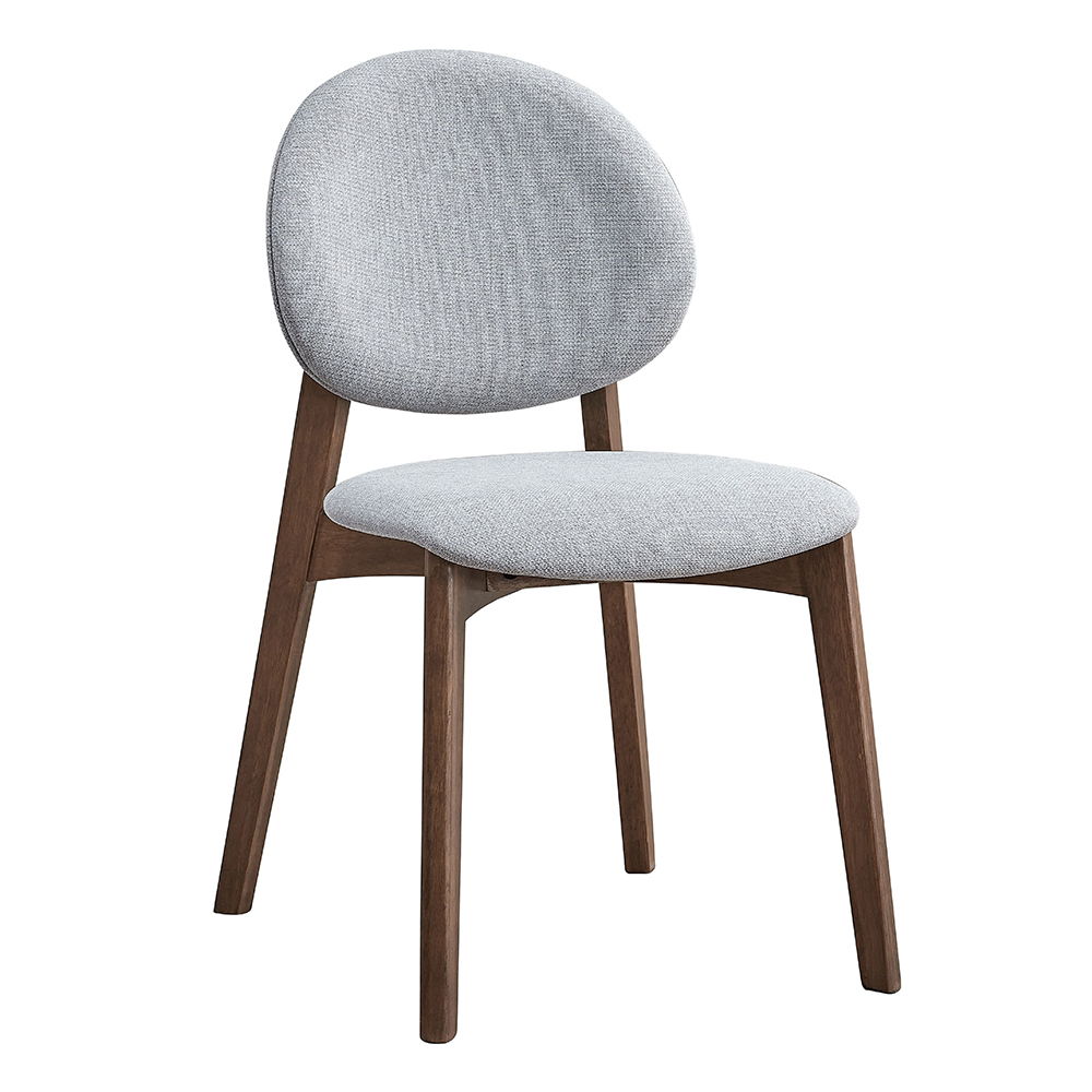 Hadasa - Side Chair (Set of 2) - Light Gray & Walnut, light gray