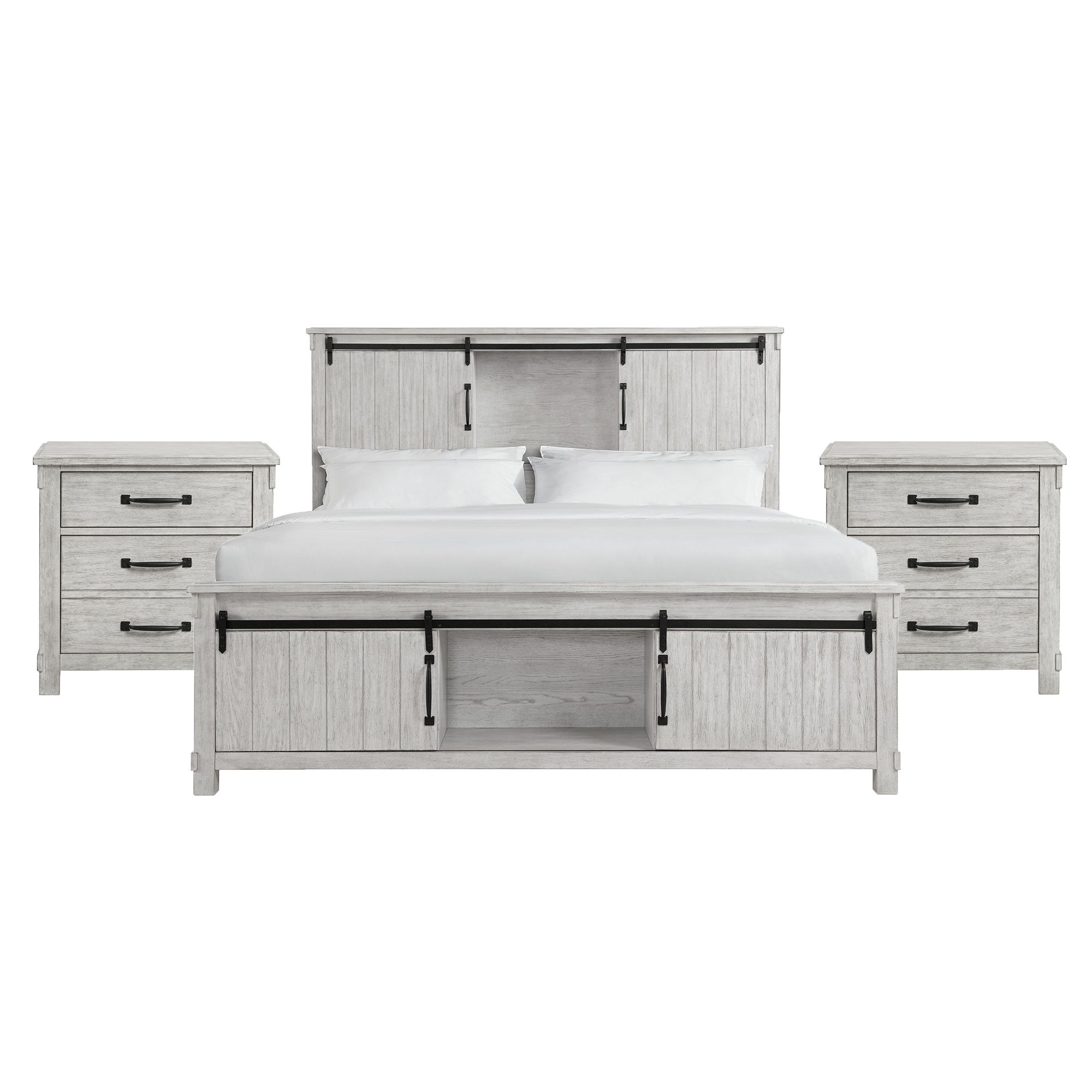 King · 3 Pc · Bedroom Set With 2 Nightstands