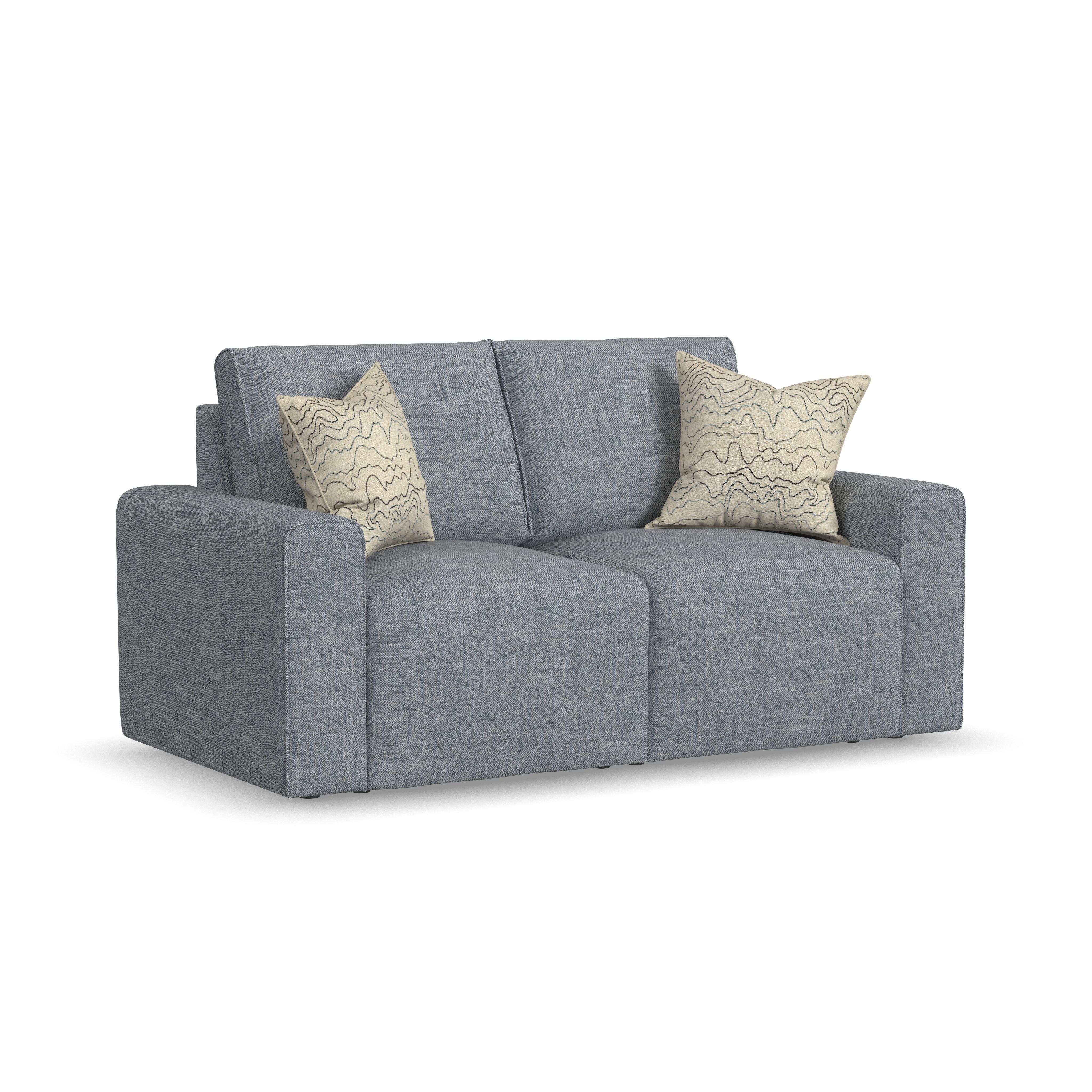 Dawson - Fabric Stationary Loveseat, dark brown, view 2