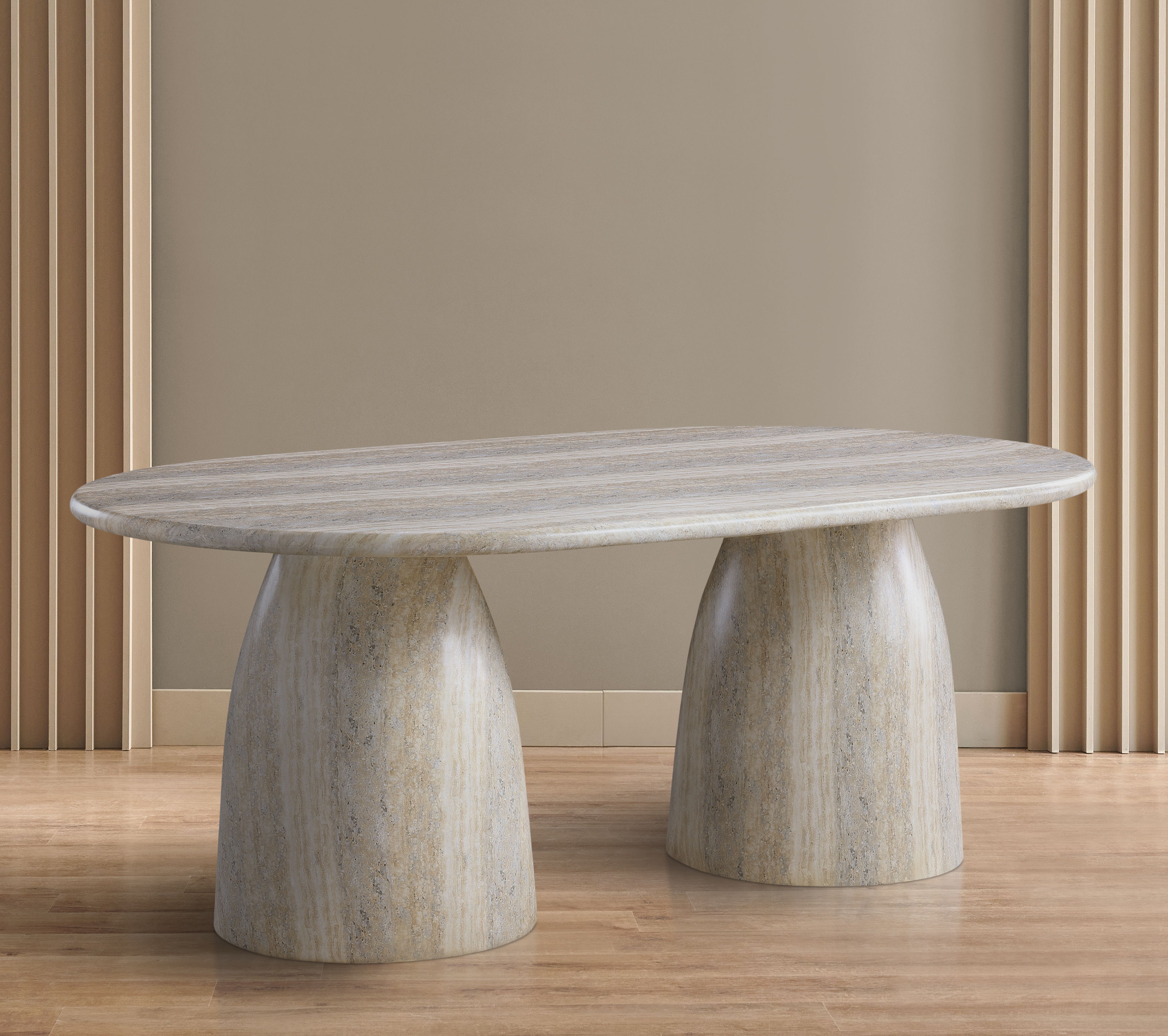 Cosenza - 78" Concrete Dining Table - Travertine
