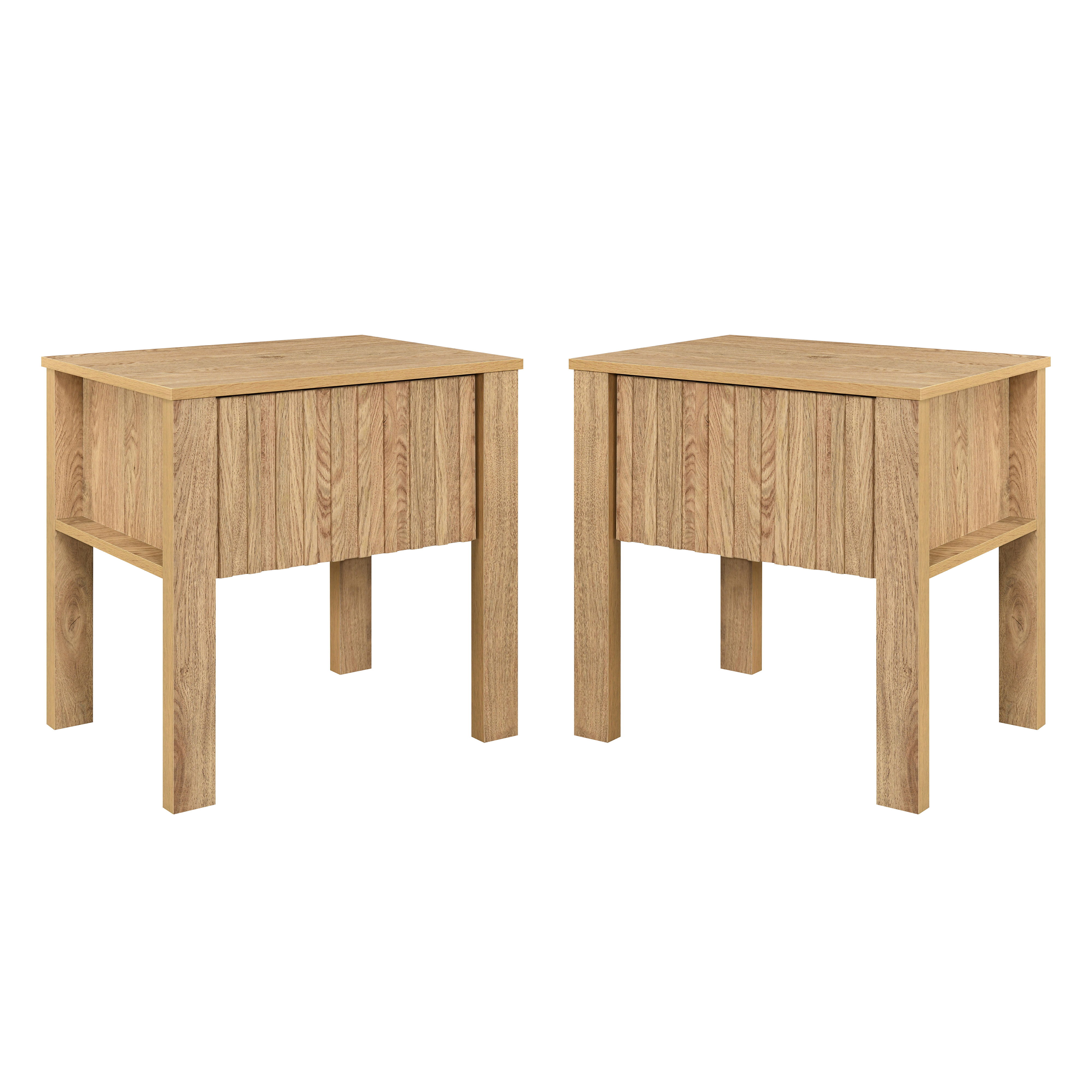 Thayer - One Drawer End Table / Bedside Table (Set of 2) - Natural
