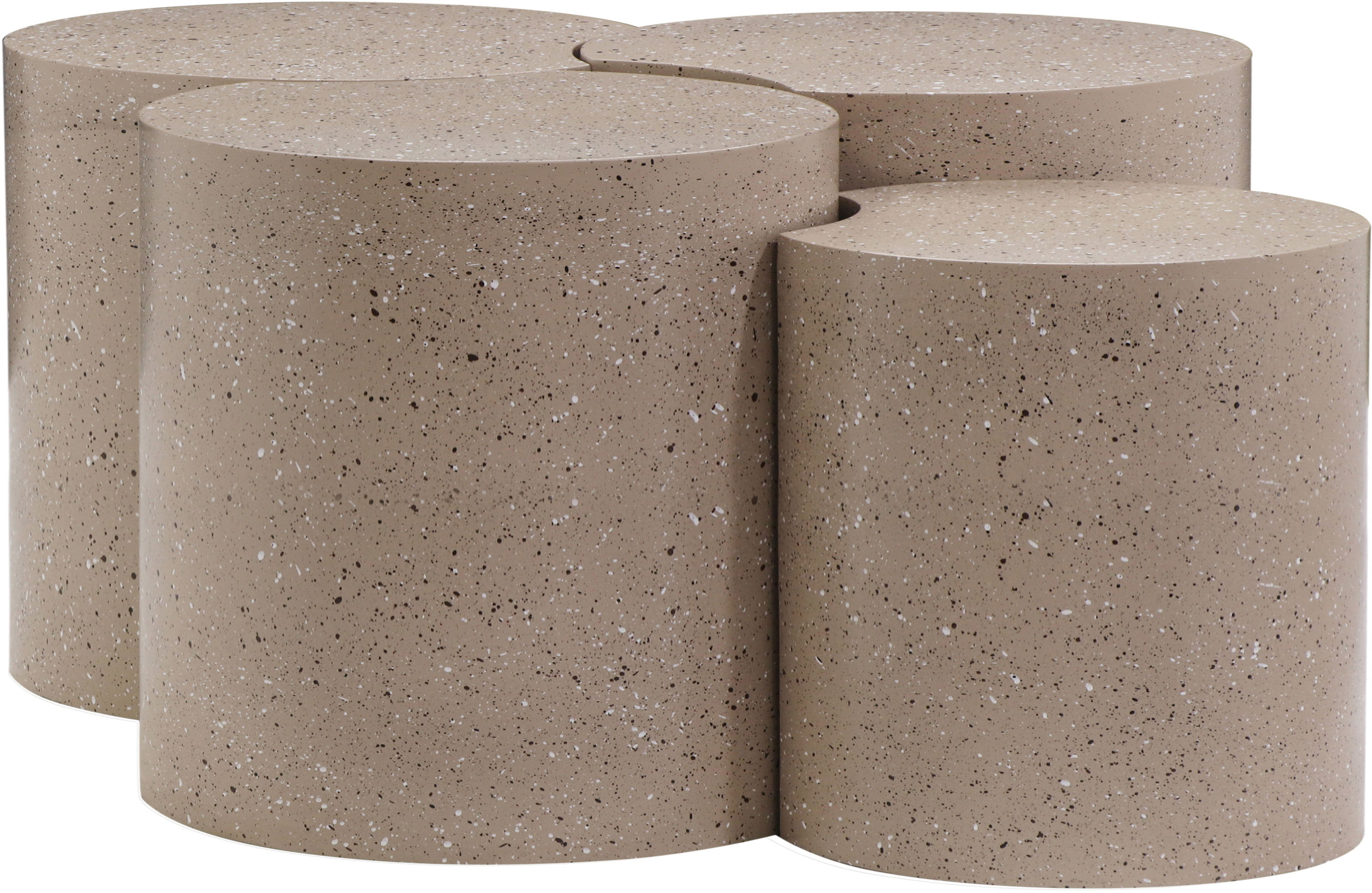 Dimple - 4 Piece Modular Coffee Table - Taupe Terazzo