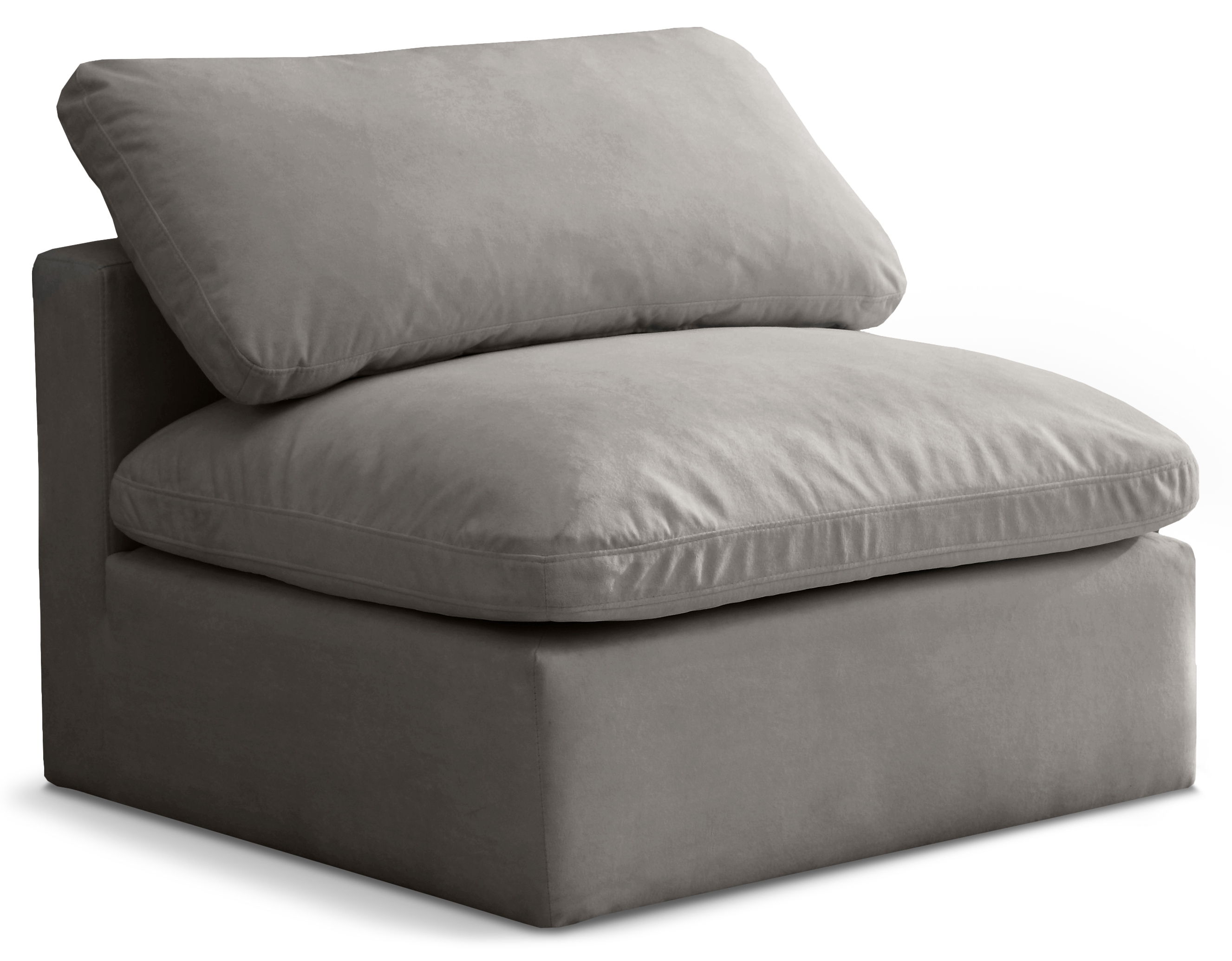 Plush - Armless Chair - Gray