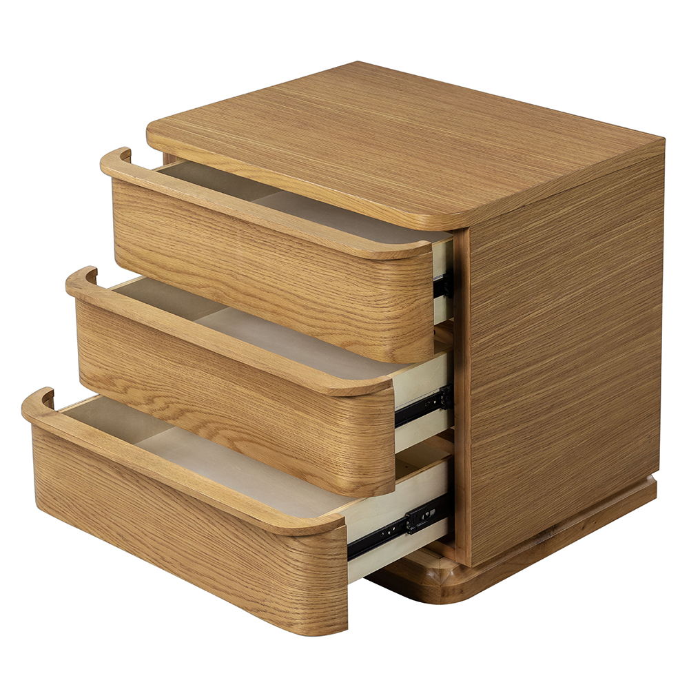 Zoey - Nightstand - Oak, light brown, view 5