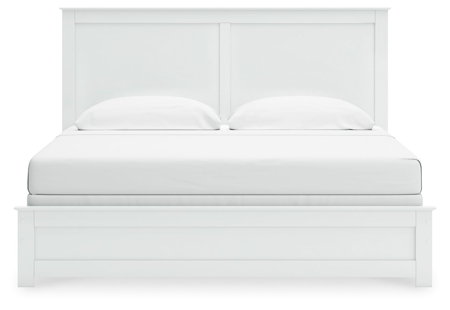 Ashley Furniture Bostwick Shoals - 6 Pc. - Dresser, Mirror, King Panel Bed With Framed Footboard, 2 Nightstands - White - Image 9