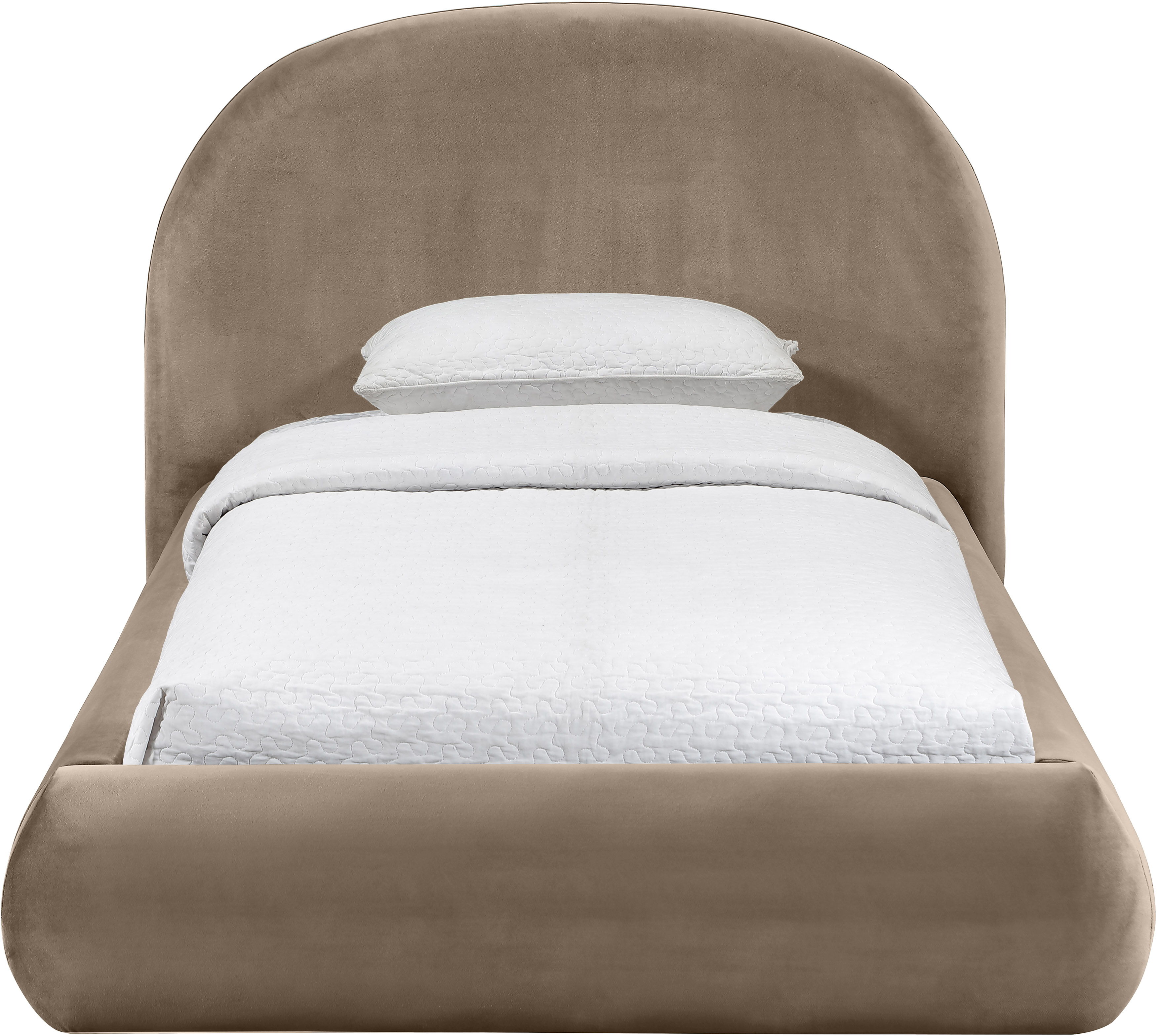Celine - Upholstered Twin Bed - Taupe
