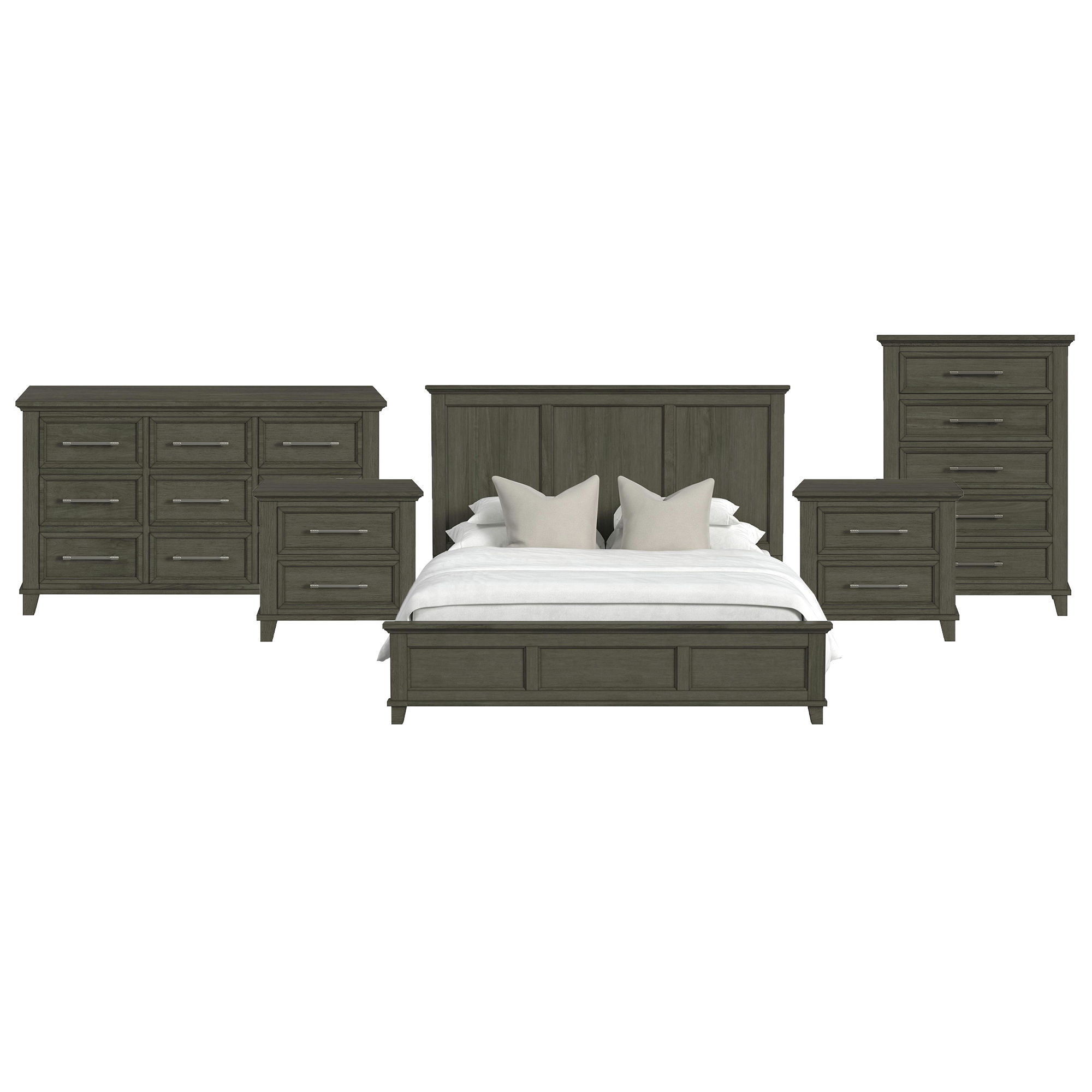 King · 5 Pc · Bedroom Set With 2 Nightstands, Dresser & Chest