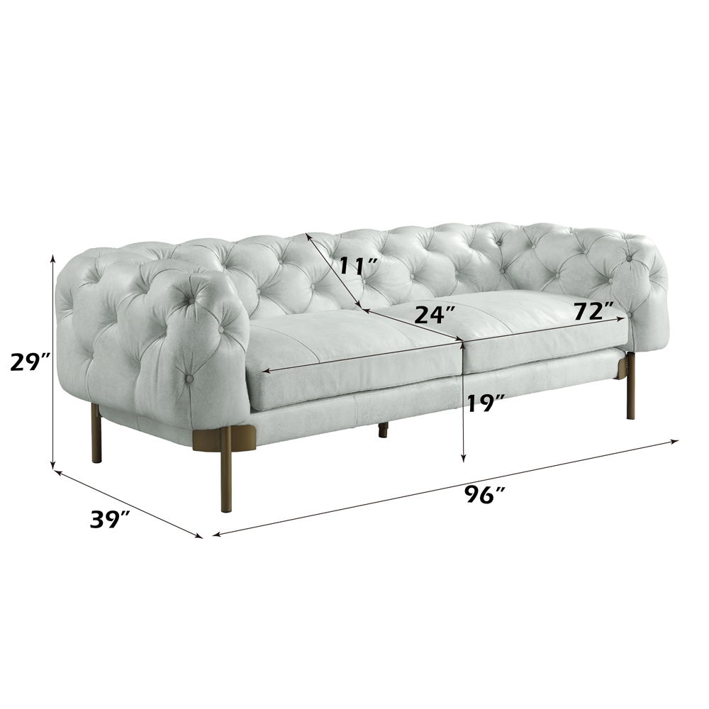 Ragle - Sofa - Vintage White Top Grain Leather, white, view 5