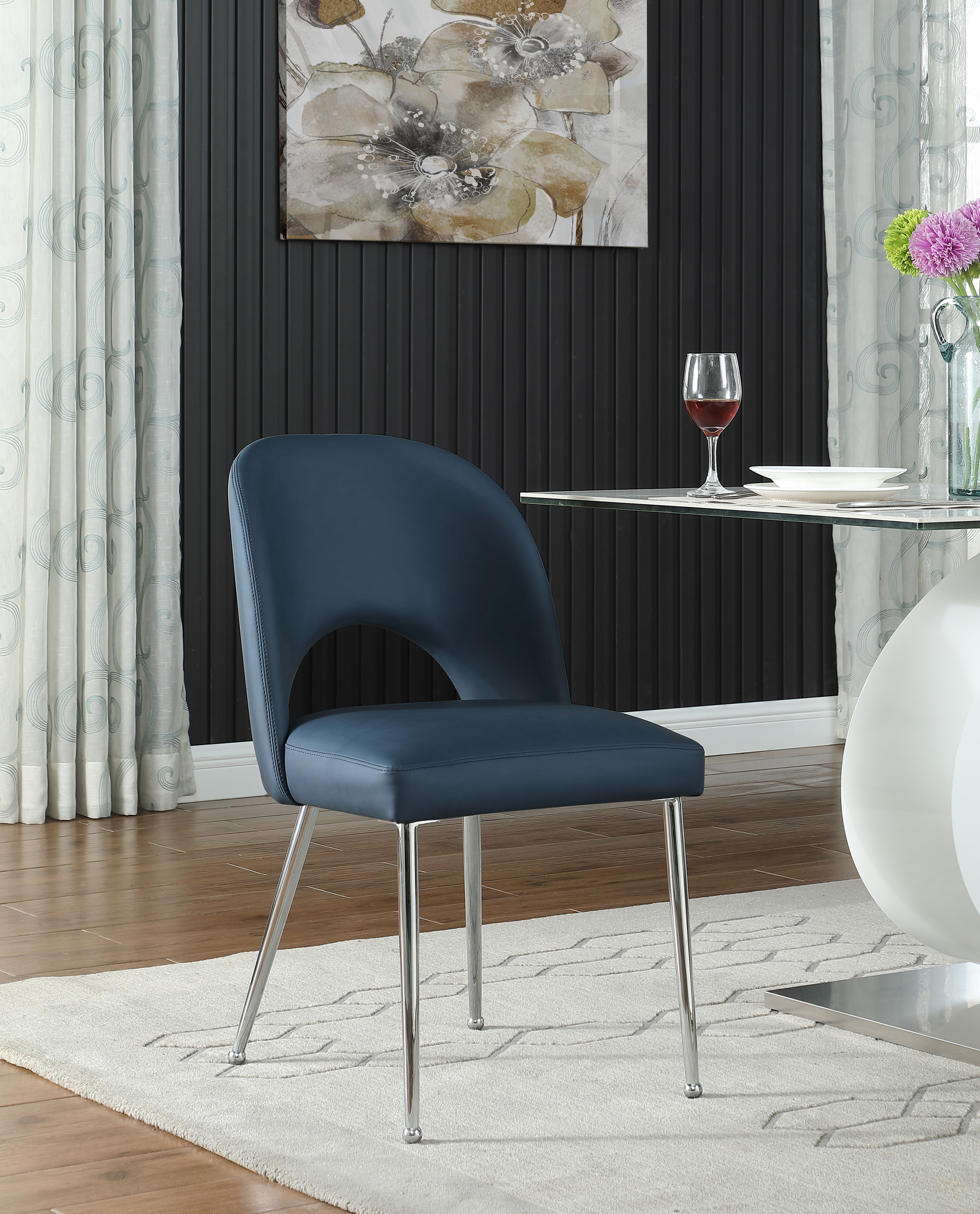 Logan - Fabric Dining Chair (Set of 2) - Navy