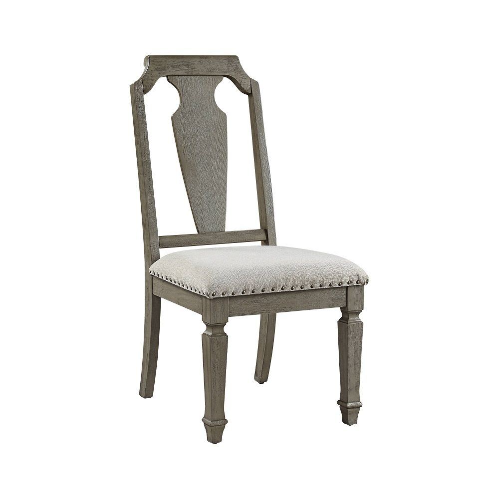Zumala - Side Chair (Set of 2) - Beige Linen & Weathered Oak, beige, view 2
