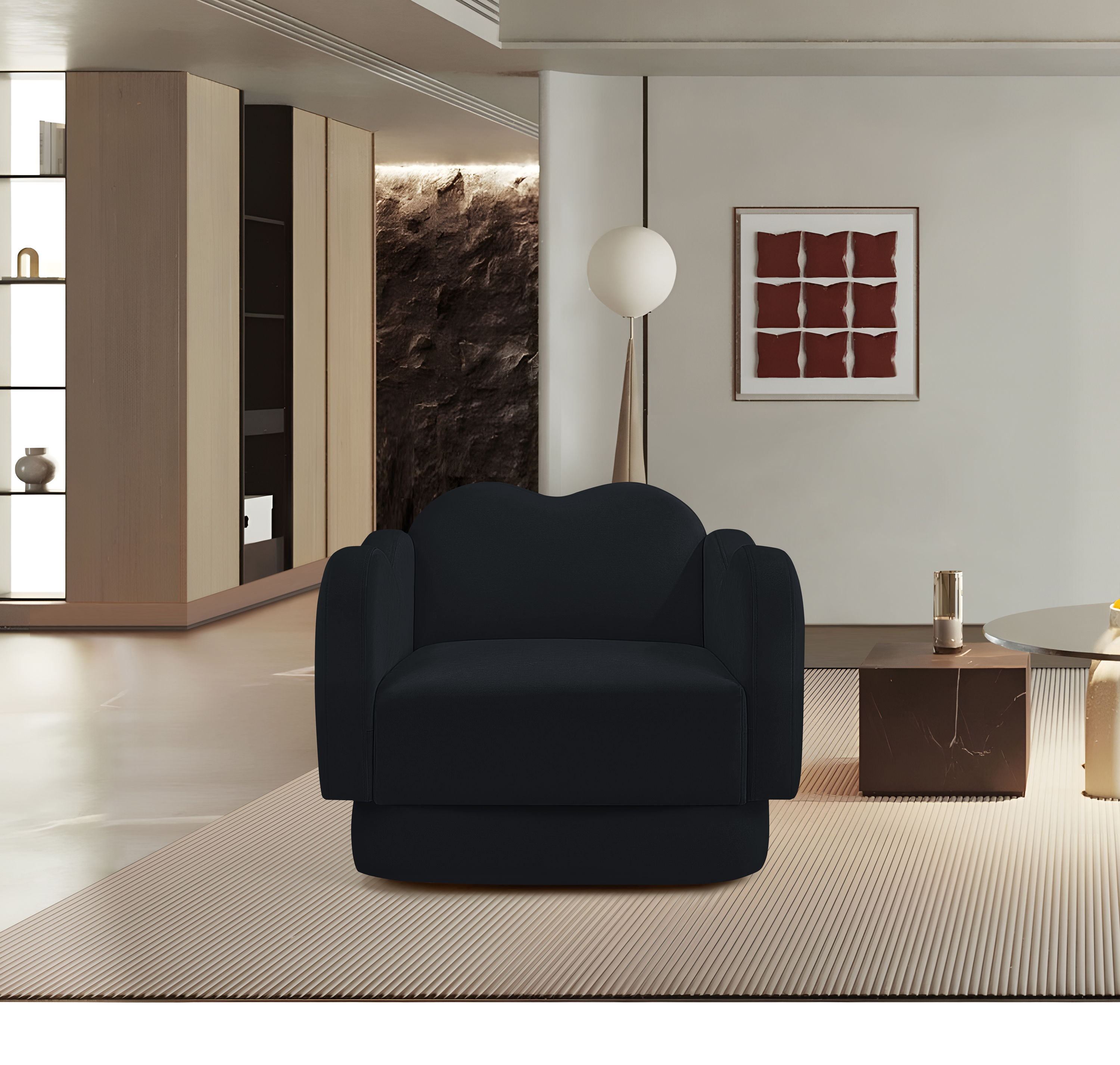 Bloom - Velvet Chair - Black