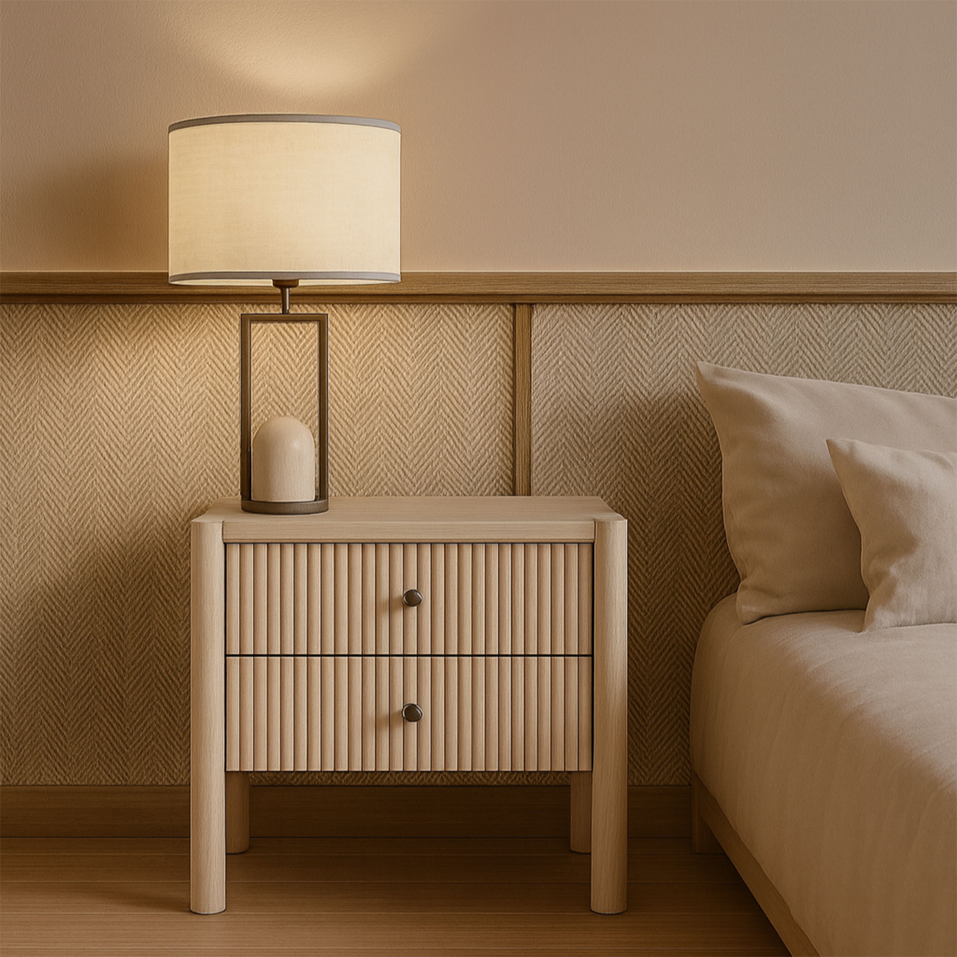 Kivo - Solid Wood Nightstand - Natural