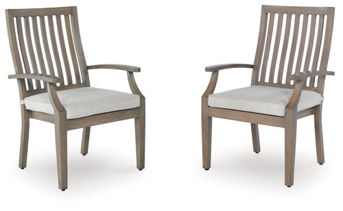 Rainier Ranch - Arm Chair With Cushion (Set of 2) - Brown / Beige, beige