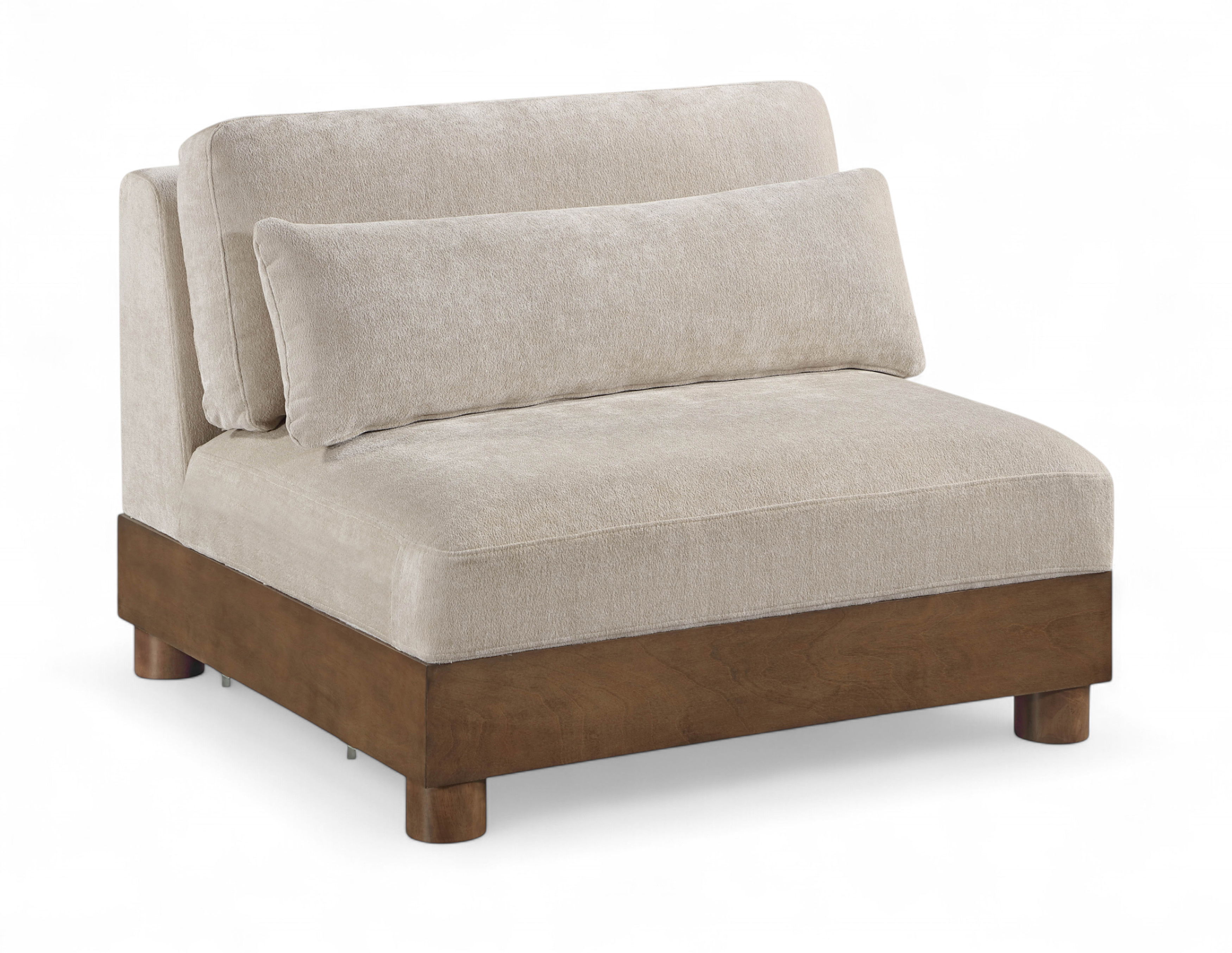 Chenille Fabric Upholstered Modular Armless Chair