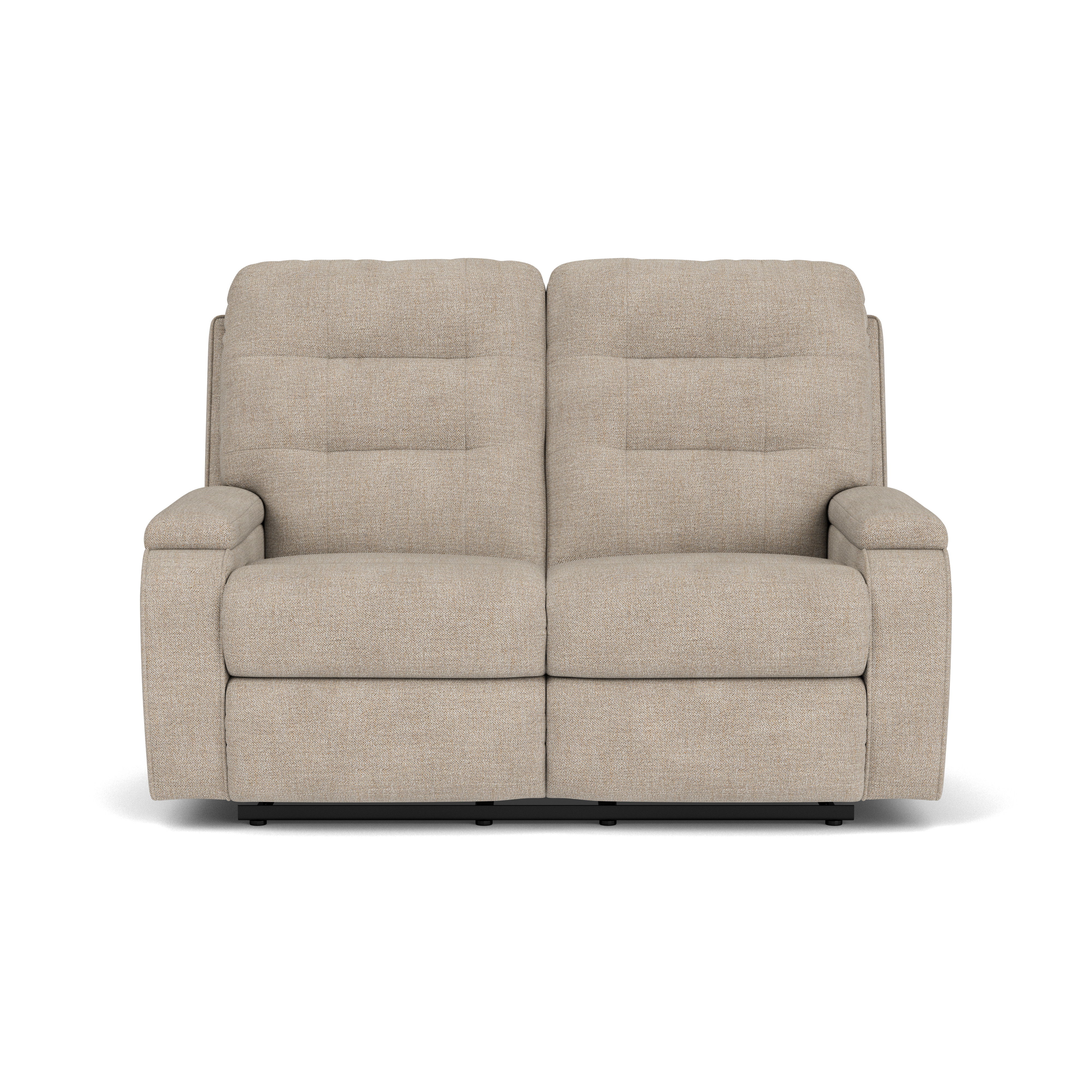 Kerrie - Transitional Fabric Reclining Loveseat, light brown, view 3