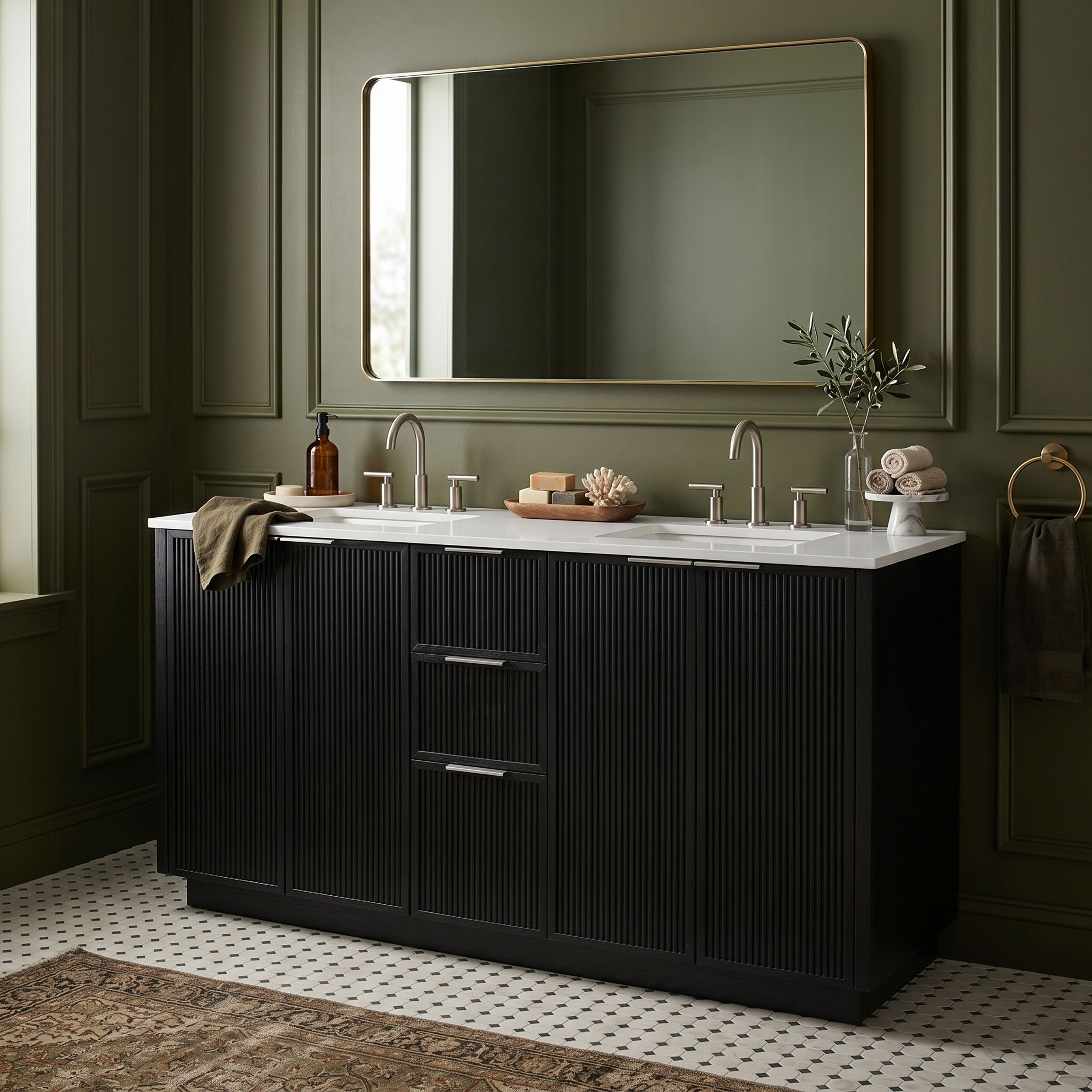 Willard - 60'' Bathroom Vanity - Black / White