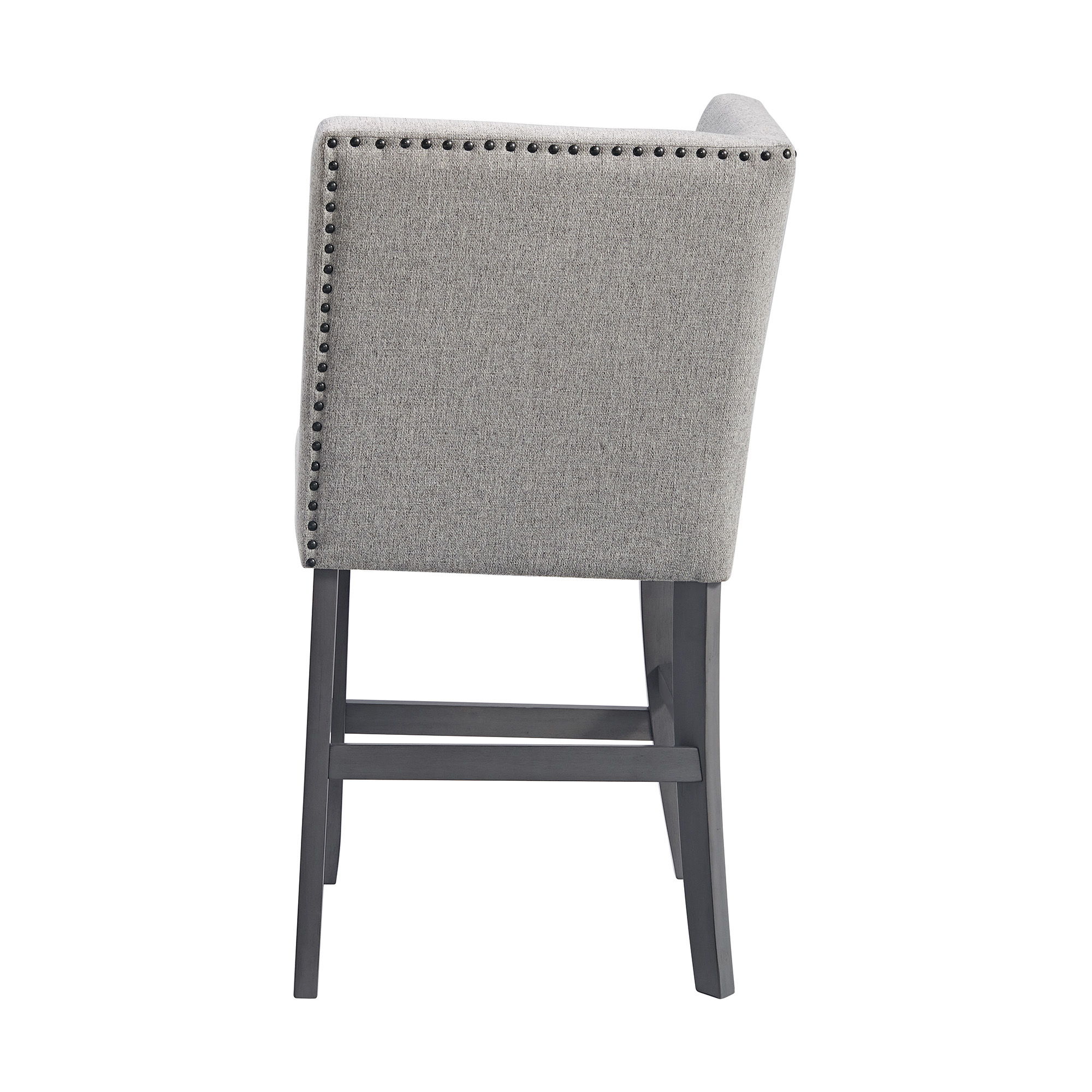 Seneca - Counter Corner Bench With Upholstered Back And Gray Fabric - Gray
